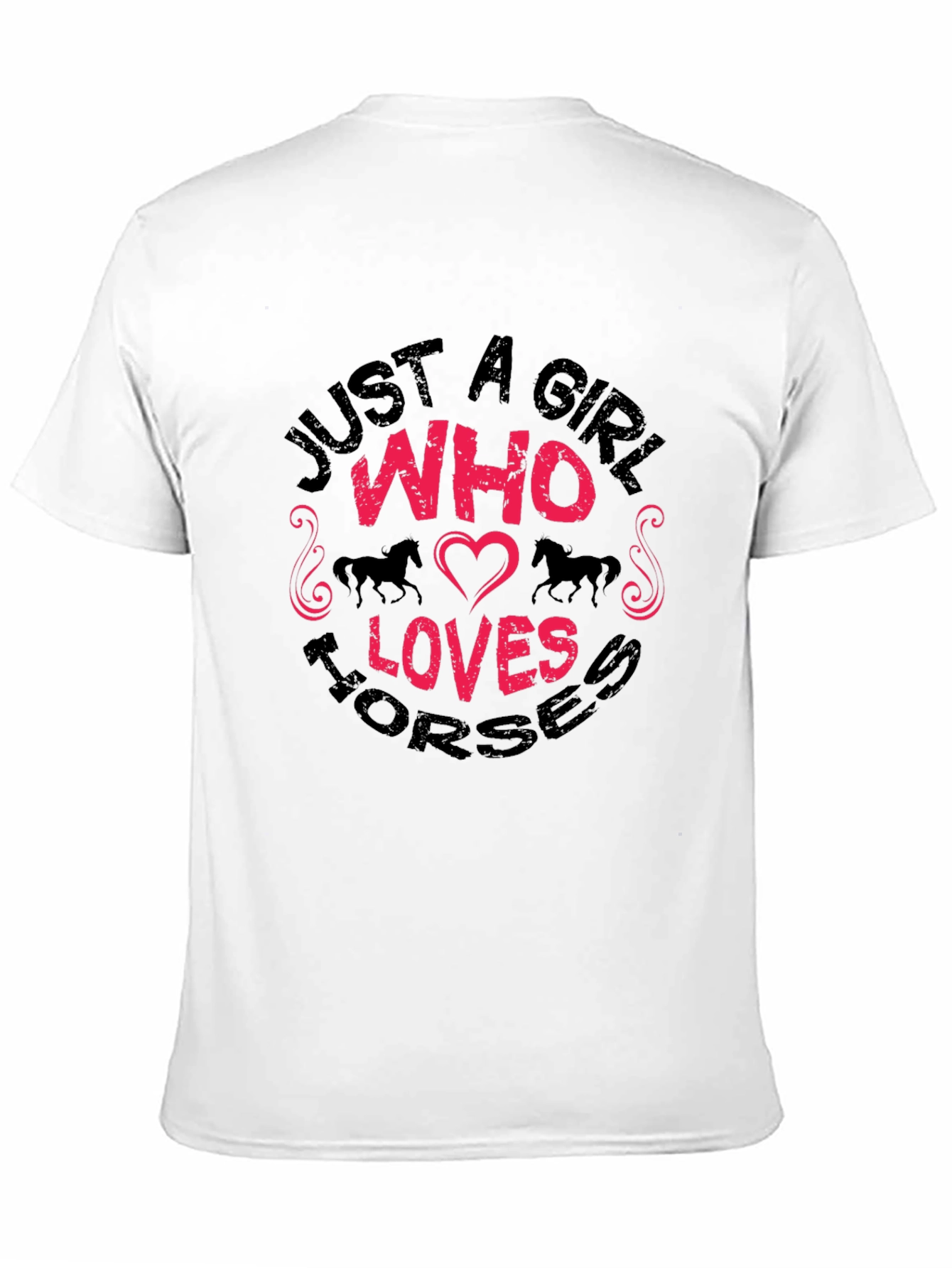 Black Just A Girl Who Loves Horses Graphic T-Shirt view 11