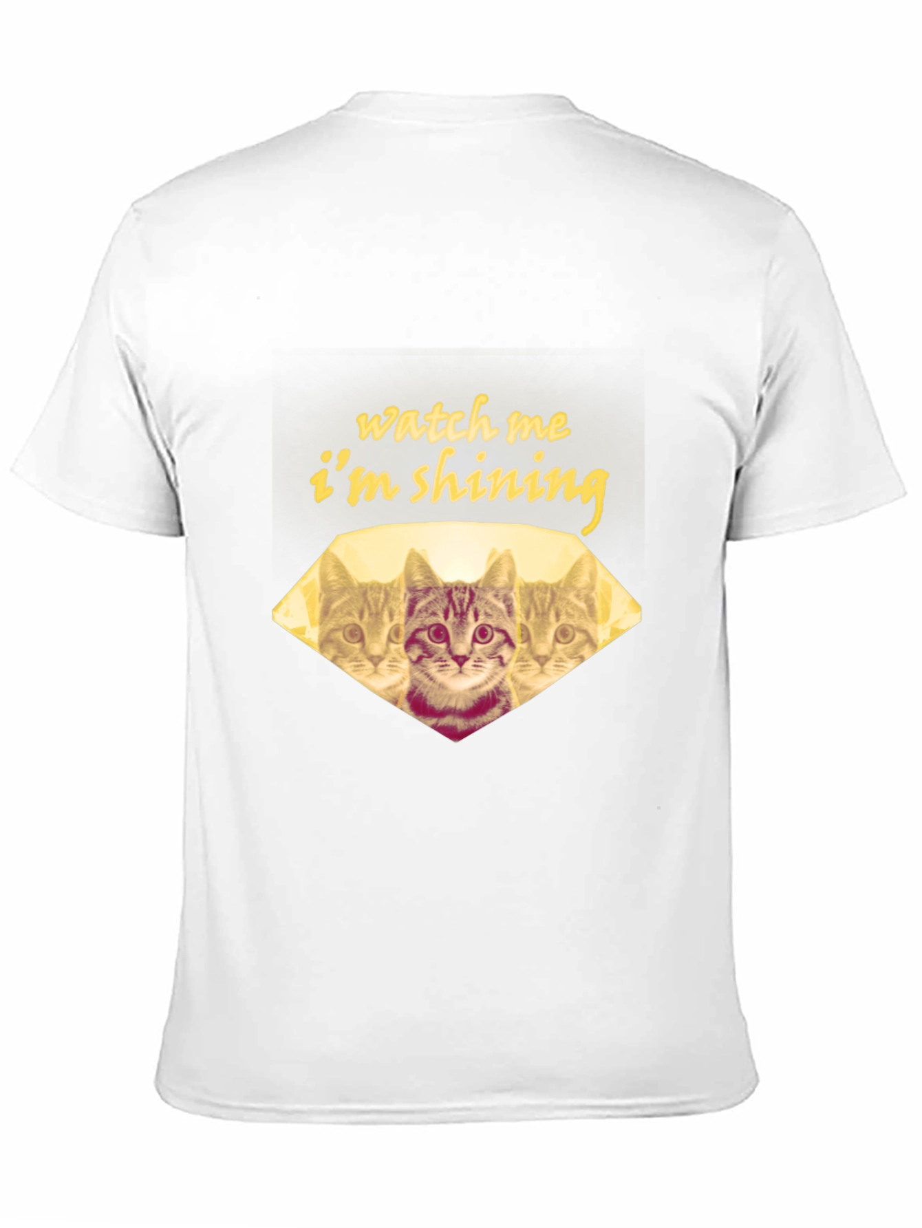 Black Watch Me I'm Shining Cat T-Shirt - Unisex Black Tee view 11