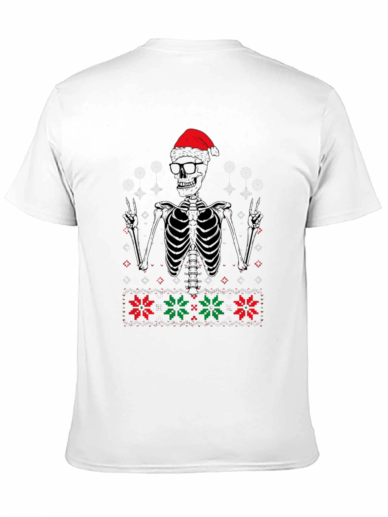 Black Christmas Skeleton Santa T-Shirt view 11