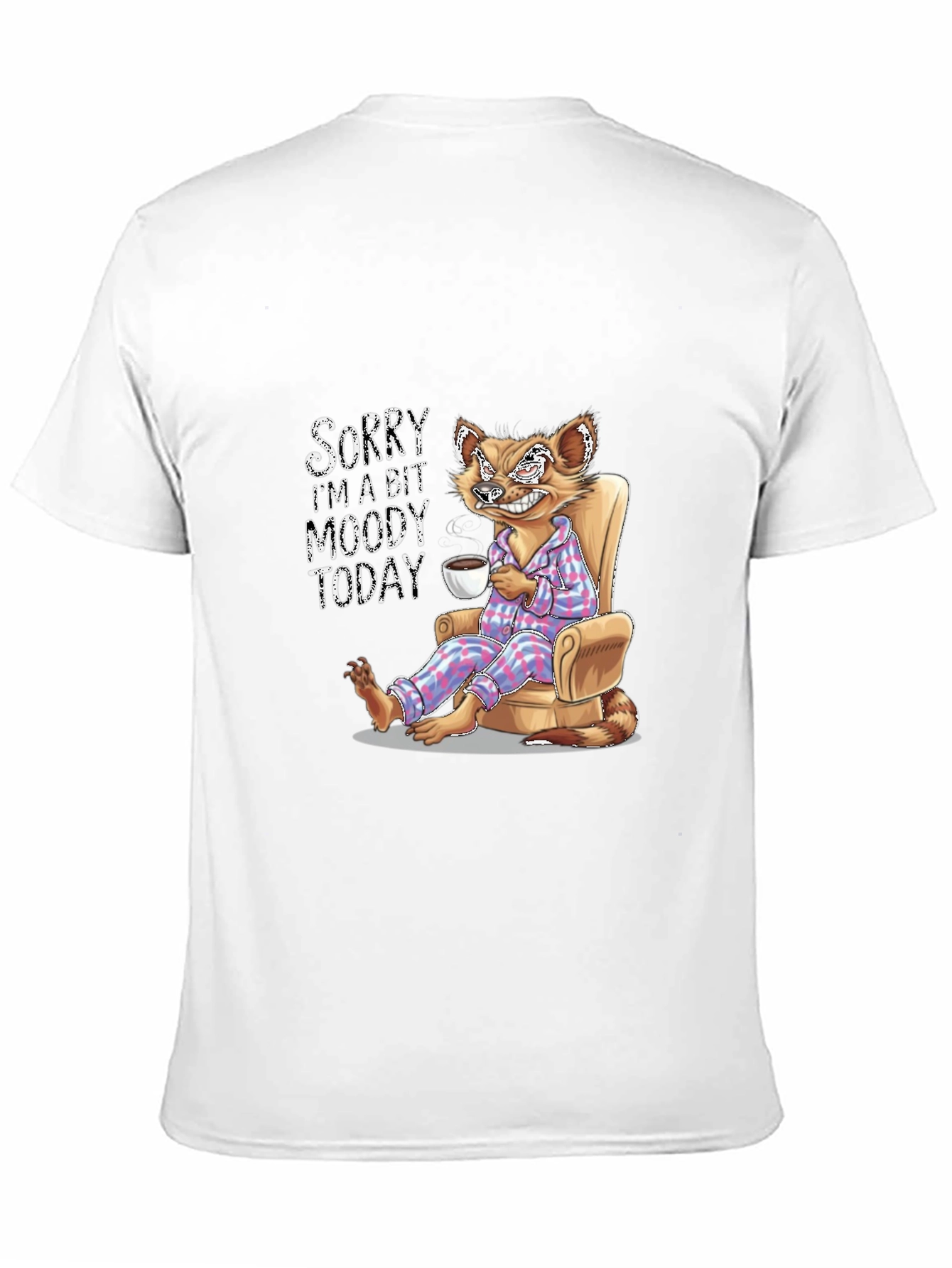 Black Moody Cartoon Fox T-Shirt view 11