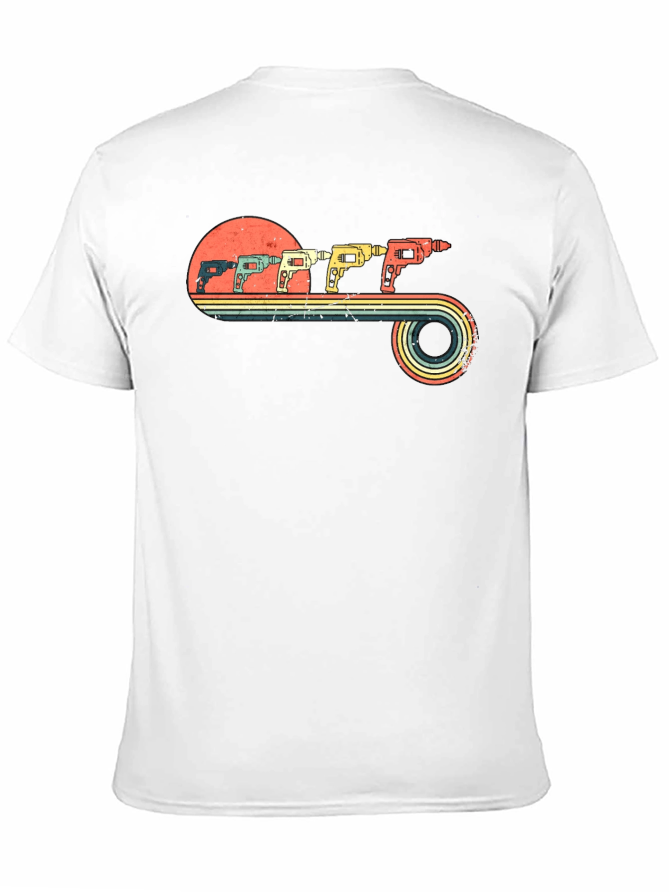 Black Vintage Drill Evolution Men's Black T-Shirt view 11