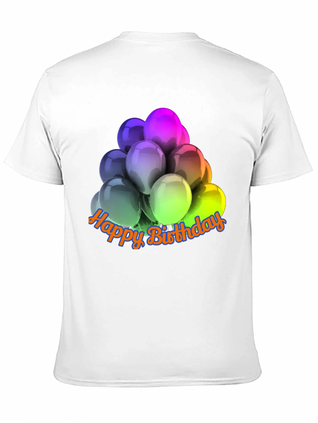 Black Happy Birthday Balloons Graphic T-Shirt view 11