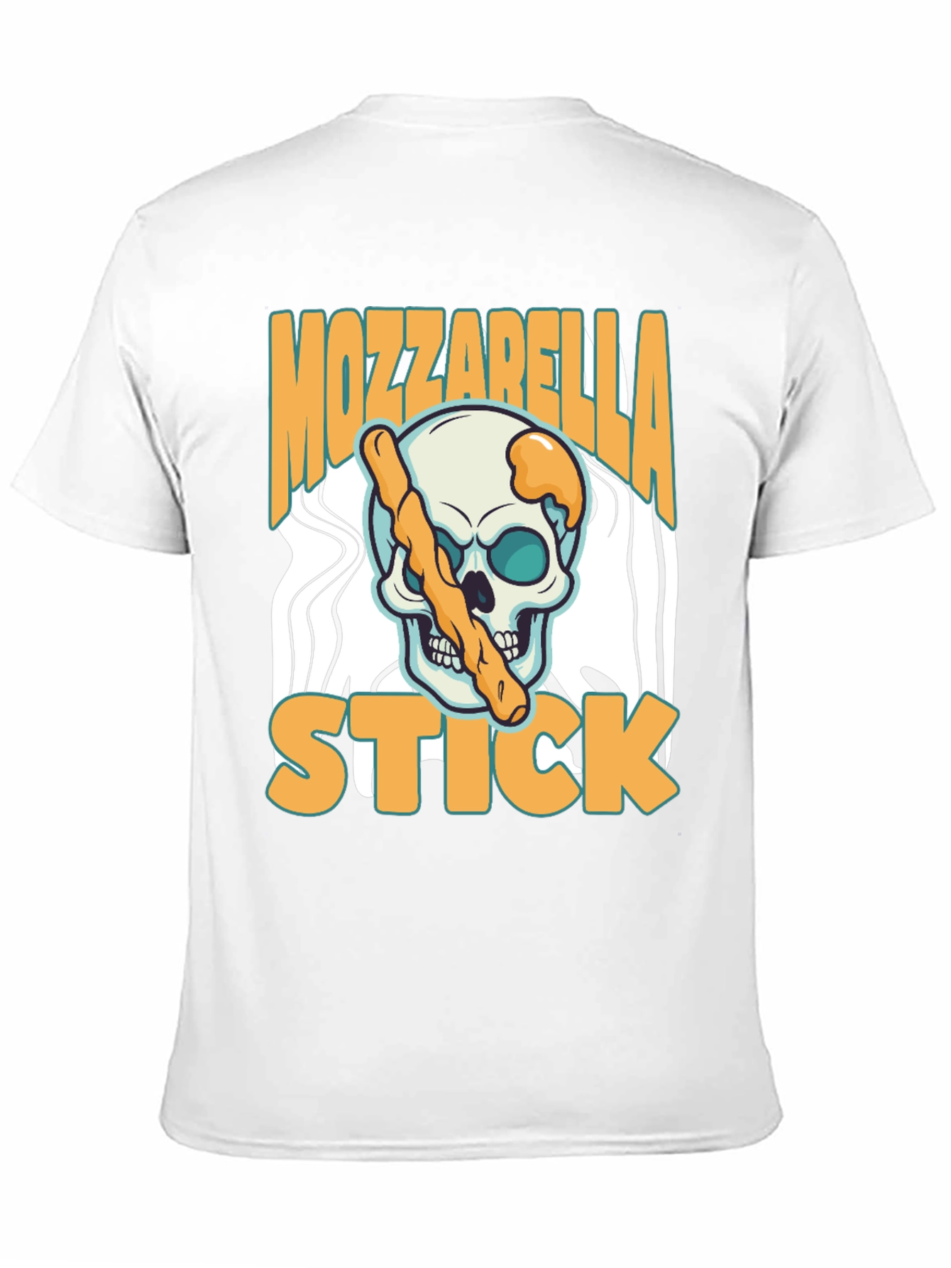 Black Mozzarella Stick Skull Graphic Tee view 11