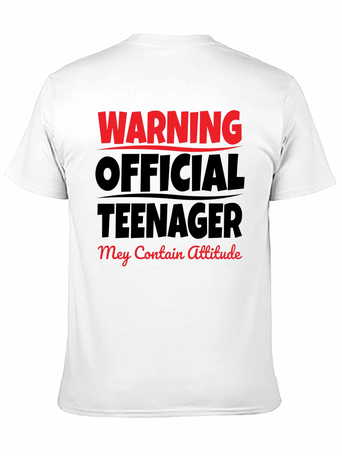 Black Warning Official Teenager T-Shirt - Attitude Included! view 11