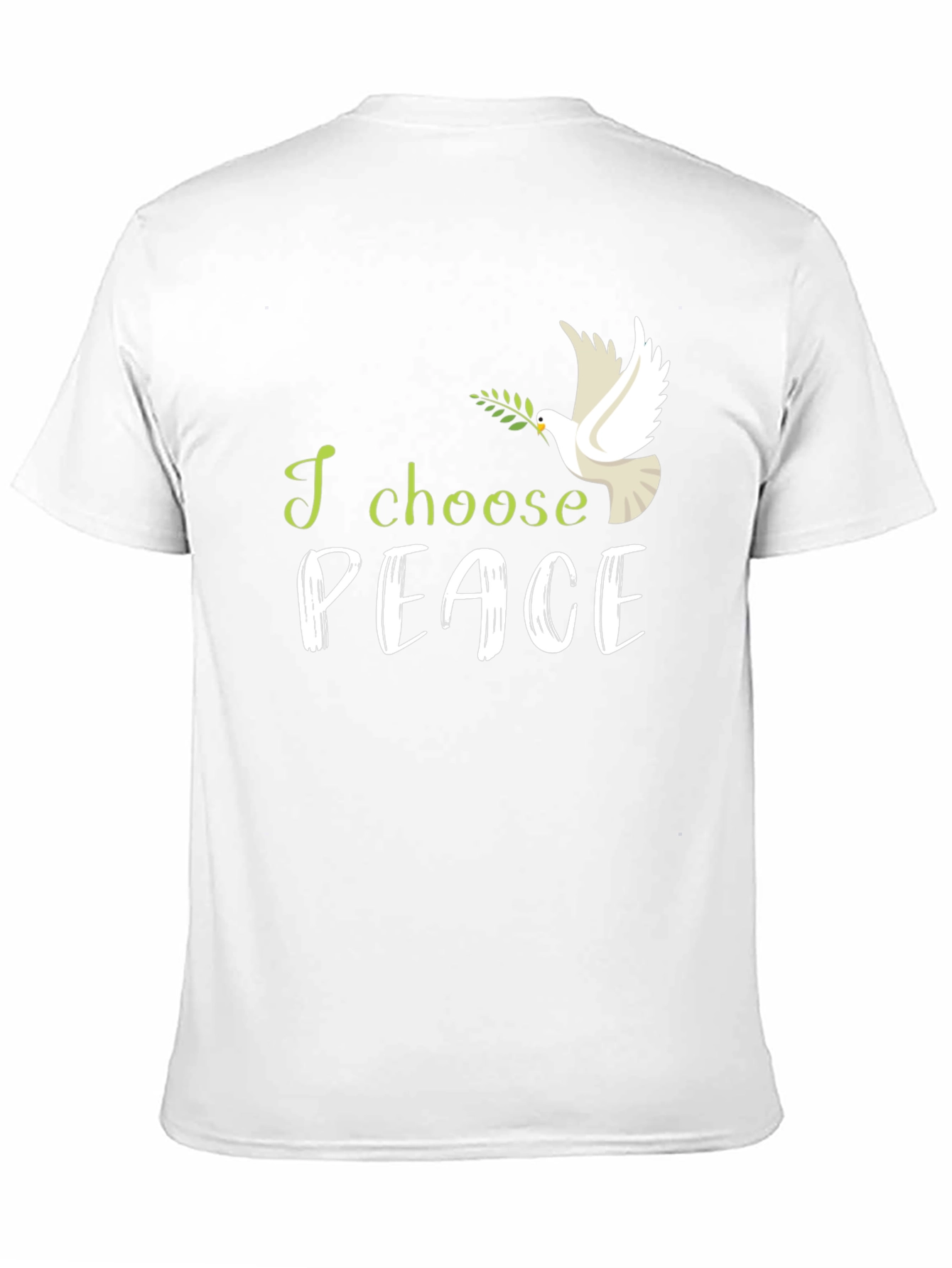 Black I Choose Peace T-Shirt: Dove with Olive Branch view 11