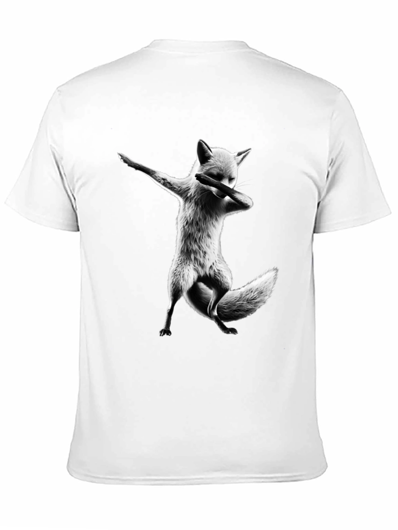 Black Dabbing Fox Graphic Tee - Black Cotton T-Shirt view 11