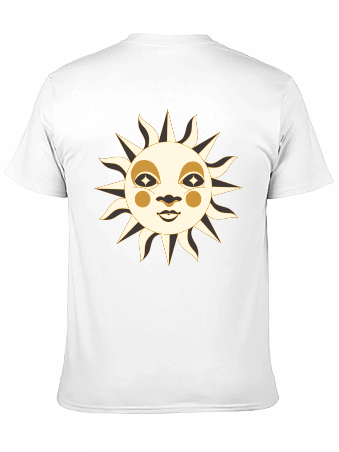 Black Celestial Sun Face Graphic T-Shirt view 11