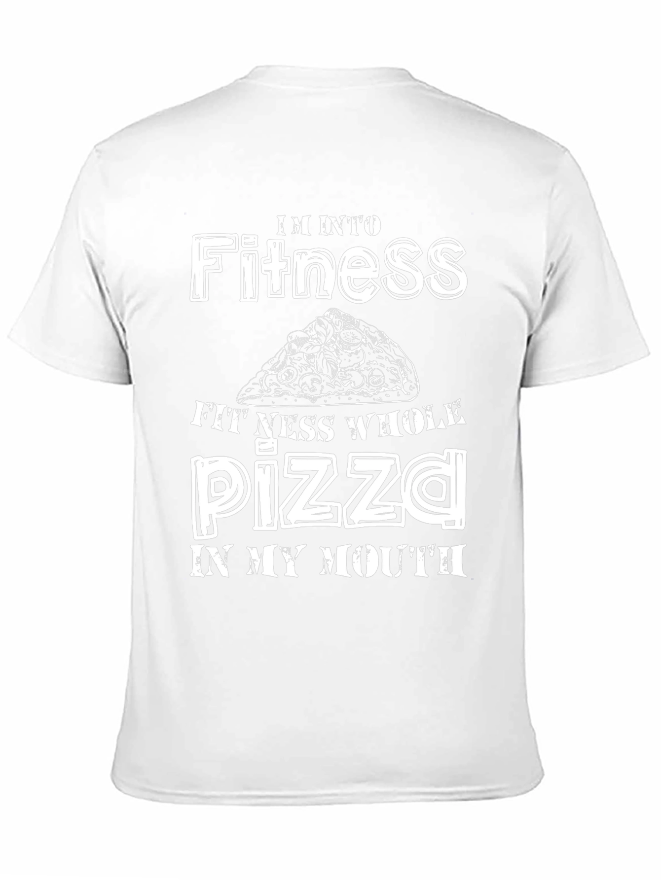 Black Fitness Whole Pizza Funny T-Shirt view 11