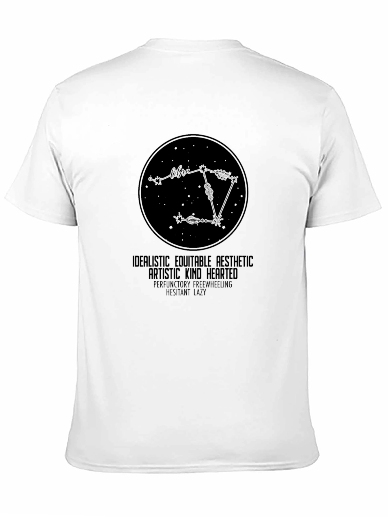 Black Libra Zodiac Sign T-Shirt - Artistic Astrological Tee view 11