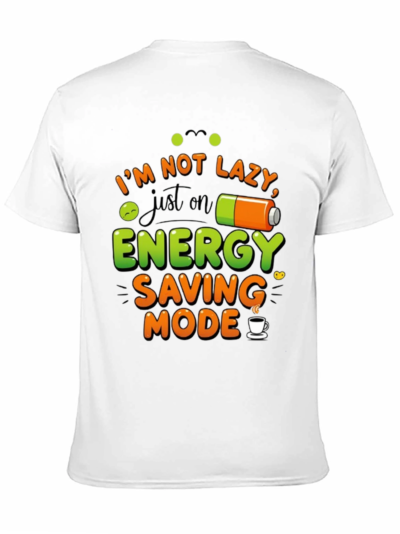 Black Energy Saving Mode Black Graphic T-Shirt view 11