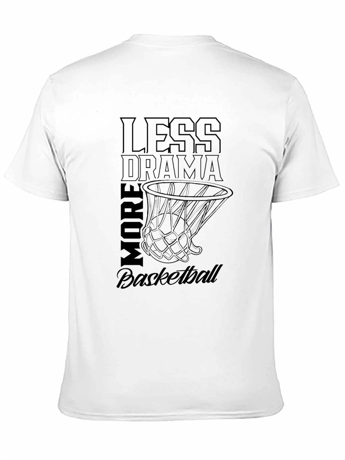 Black Less Drama More Basketball Graphic Tee view 11