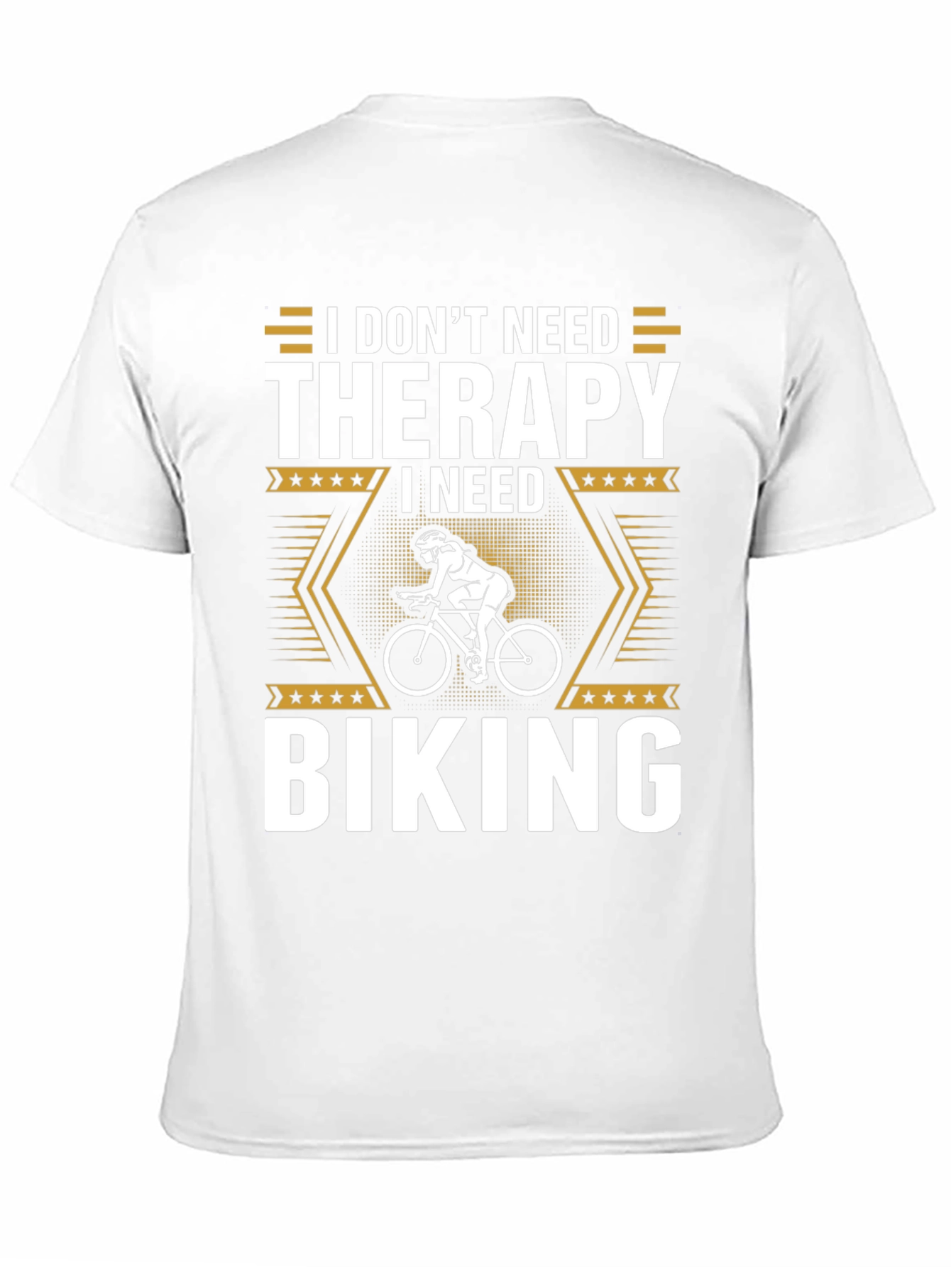 Black I Don't Need Therapy I Need Biking T-Shirt view 11