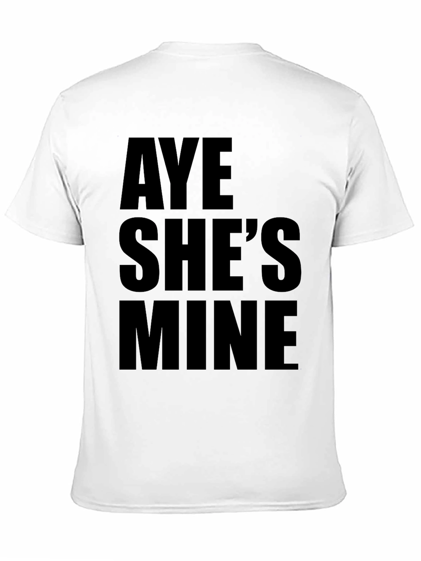 Black Aye She's Mine Men's Black Graphic T-Shirt view 11
