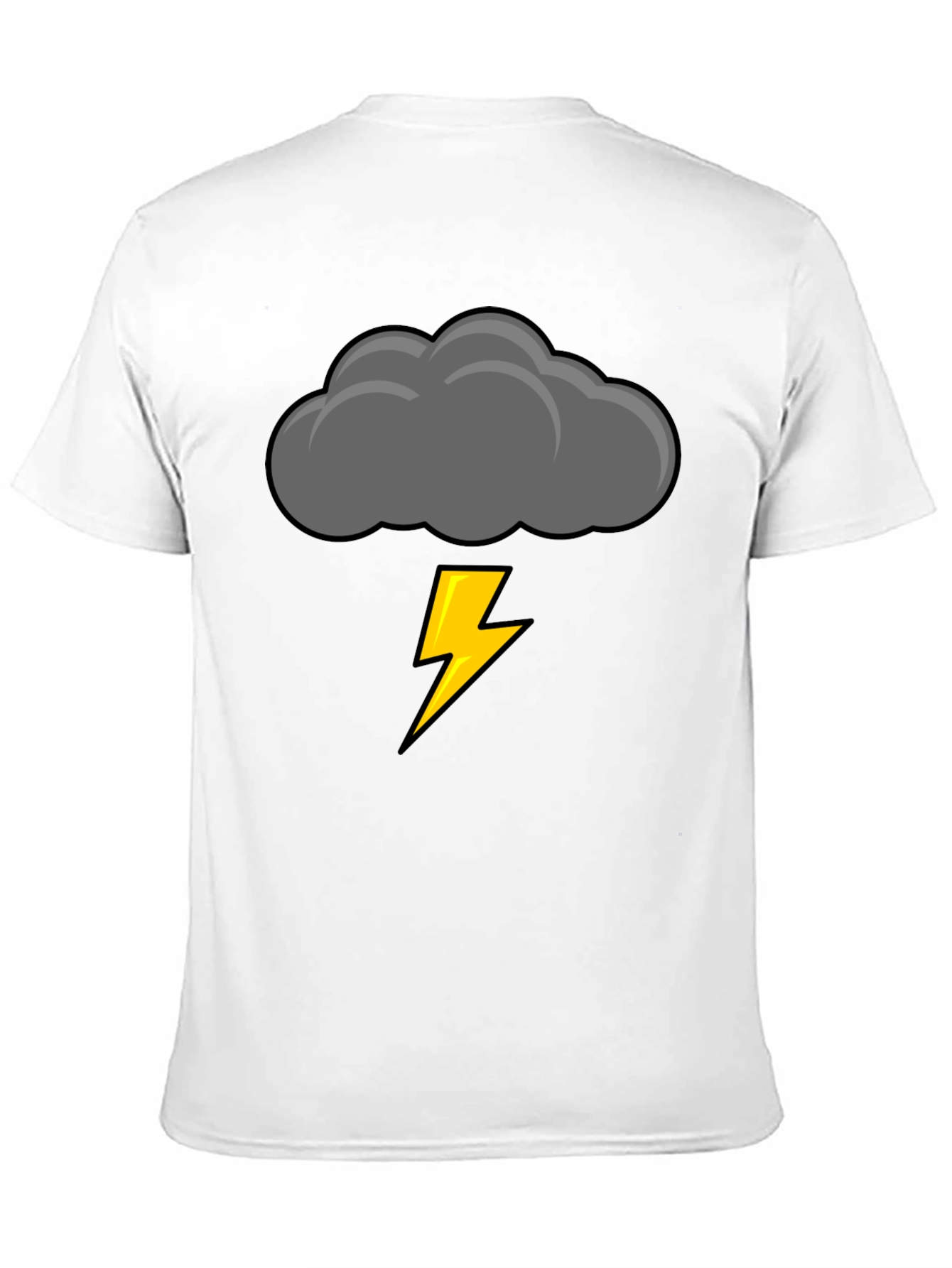 Black Storm Cloud Lightning Bolt Graphic Tee view 11