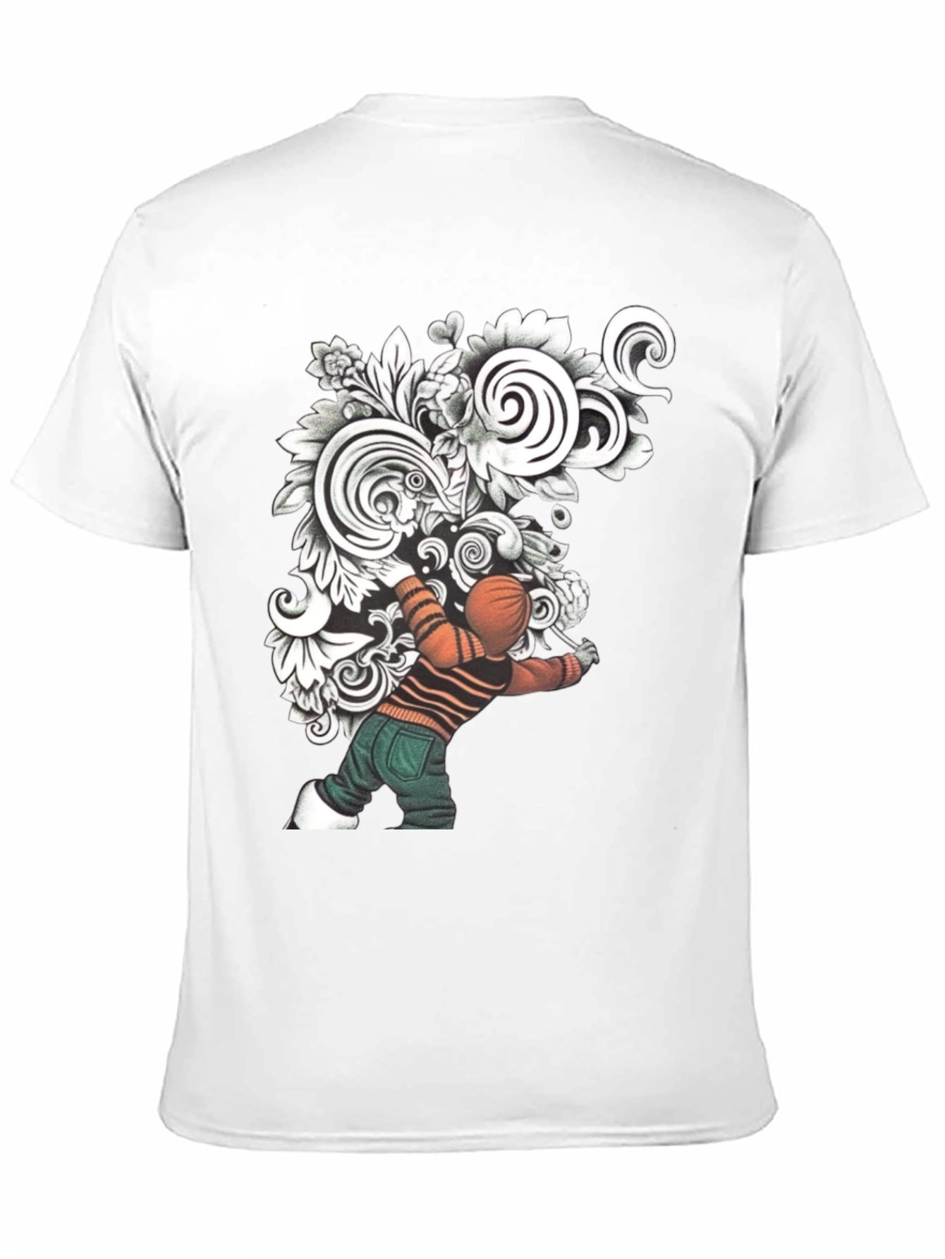 Black Unique Graphic Print Black T-Shirt view 11