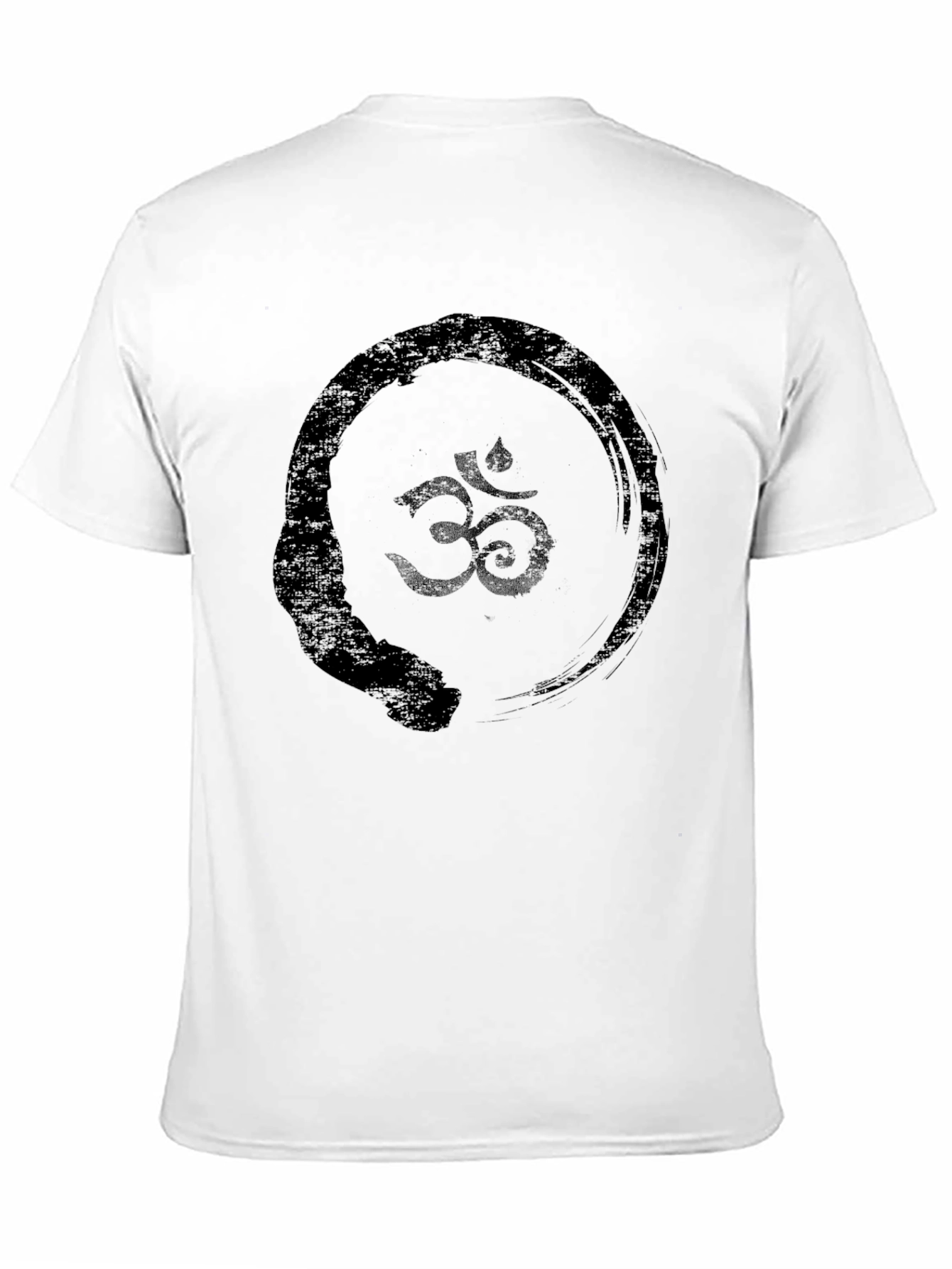 Black Om Symbol Zen Circle Black Graphic Tee view 11