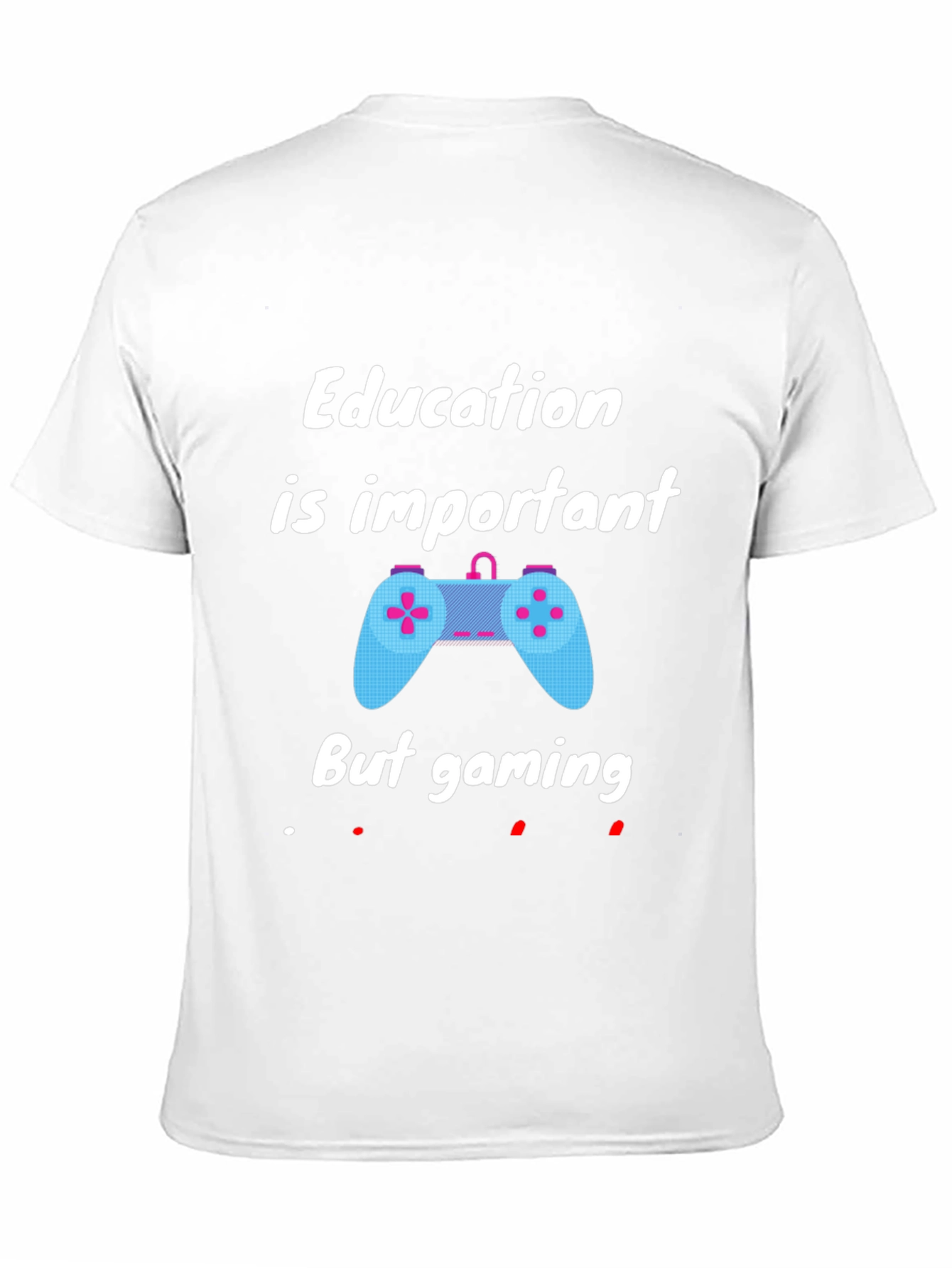 Black Education Important But Gaming T-Shirt - Black view 11