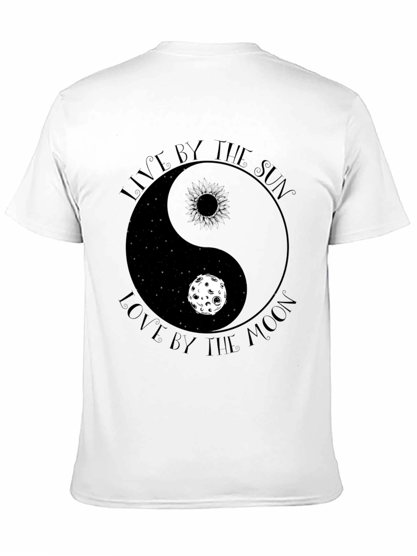 Black Yin Yang Sun & Moon Graphic Tee - Live & Love by the Stars view 11