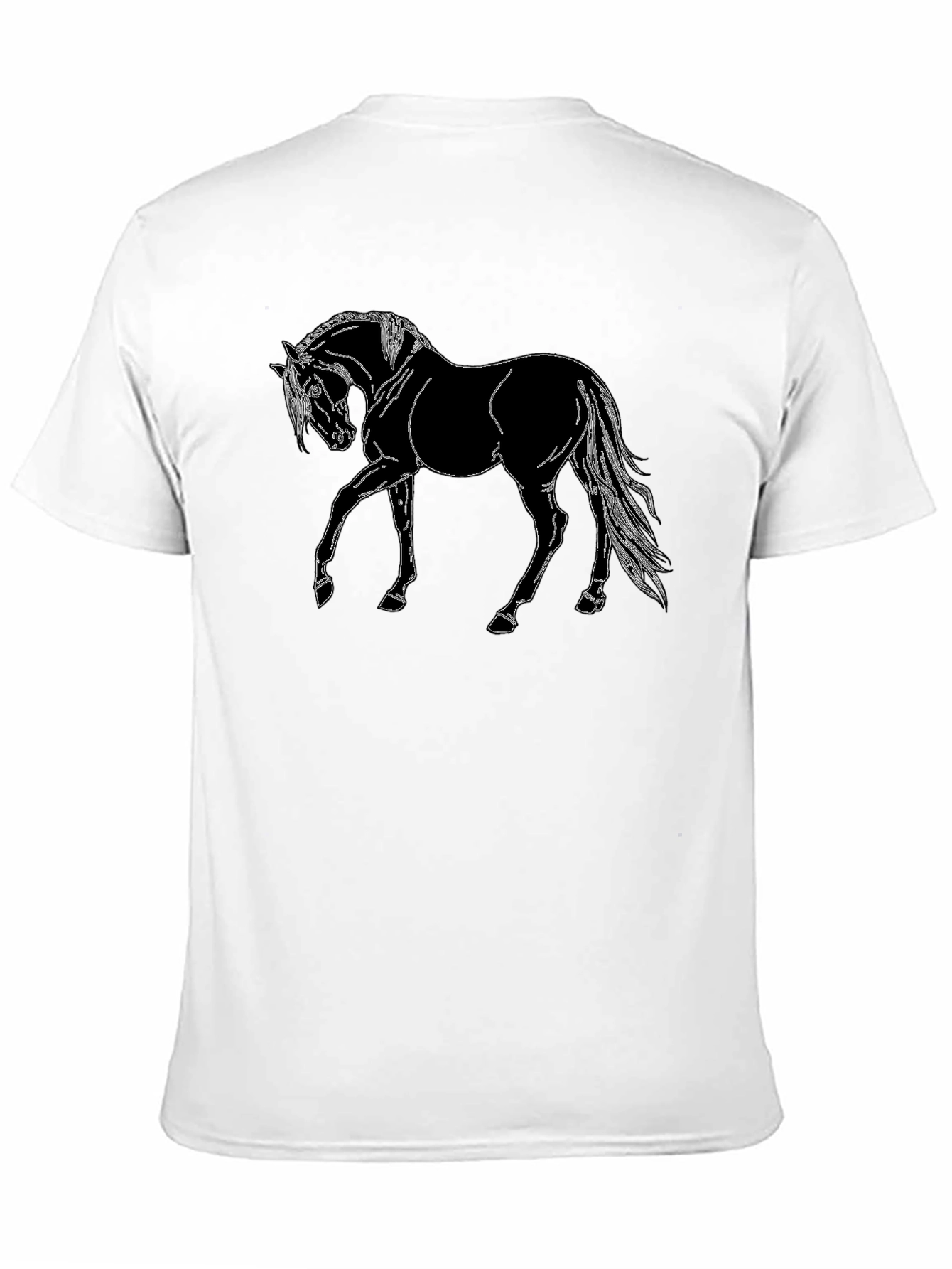 Black Men's Black Horse Graphic T-Shirt view 11