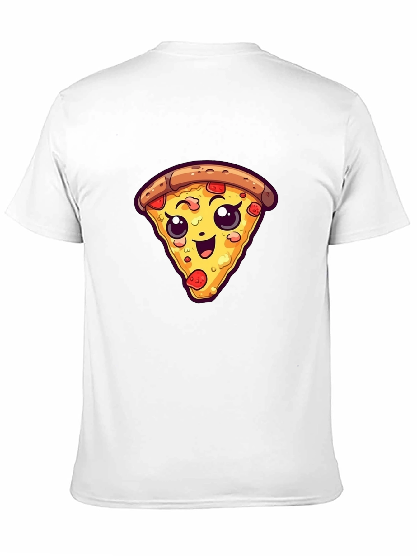Black Cute Pizza Slice Graphic Tee - Black Unisex T-Shirt view 11