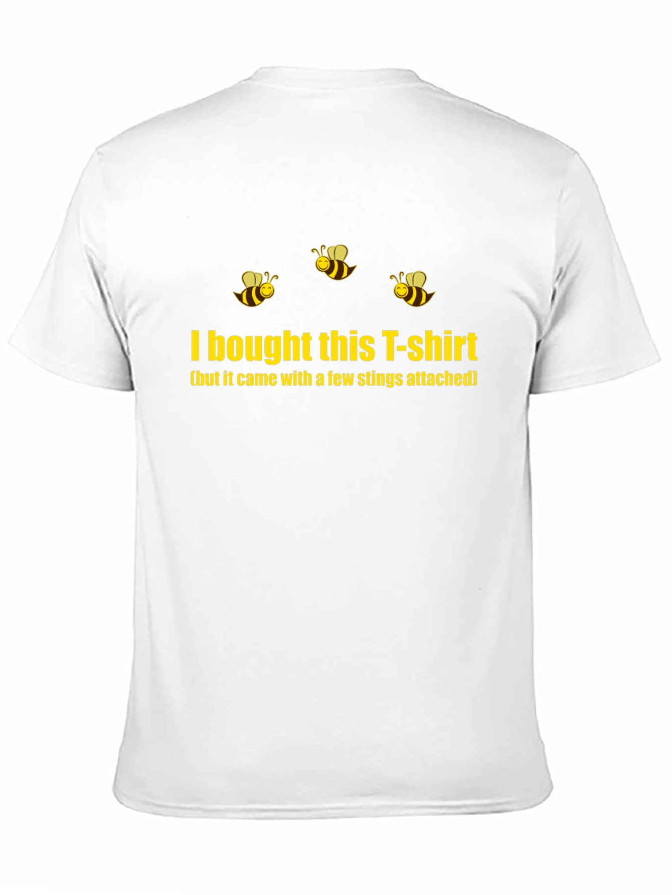 Black Humorous Bee Sting T-Shirt - Black Cotton Blend view 11