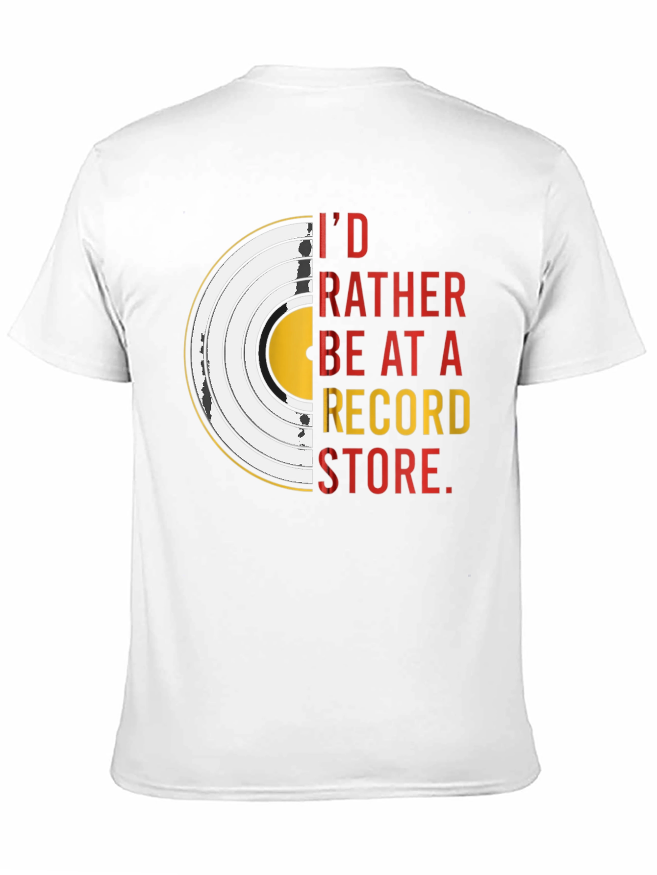 Black I'd Rather Be At A Record Store T-Shirt view 11