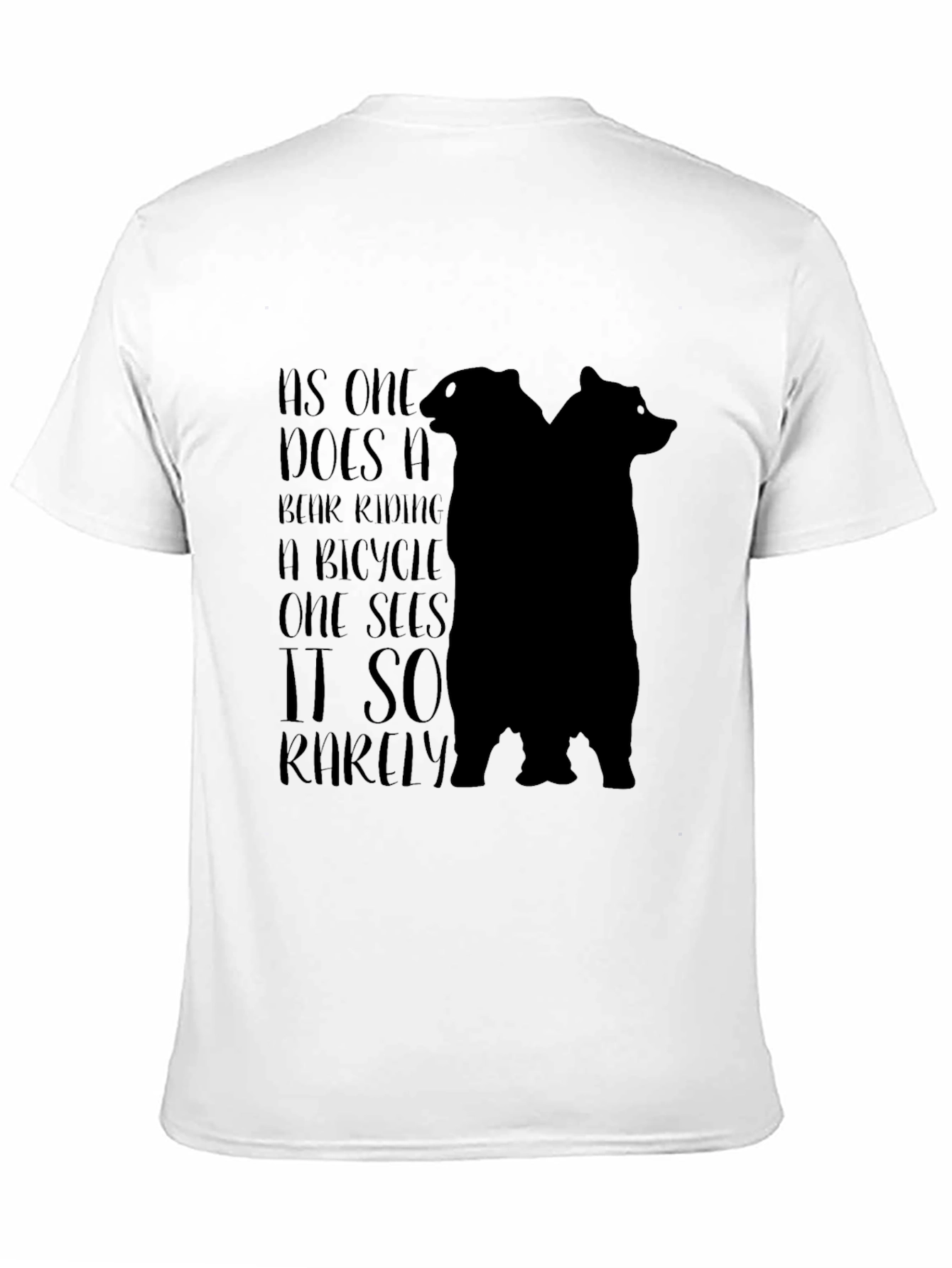 Black Bear Riding Bicycle Tee - Unisex Black T-Shirt view 11