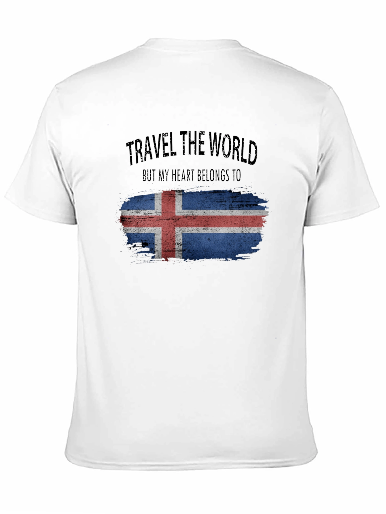 Black Iceland Flag Travel T-Shirt view 11