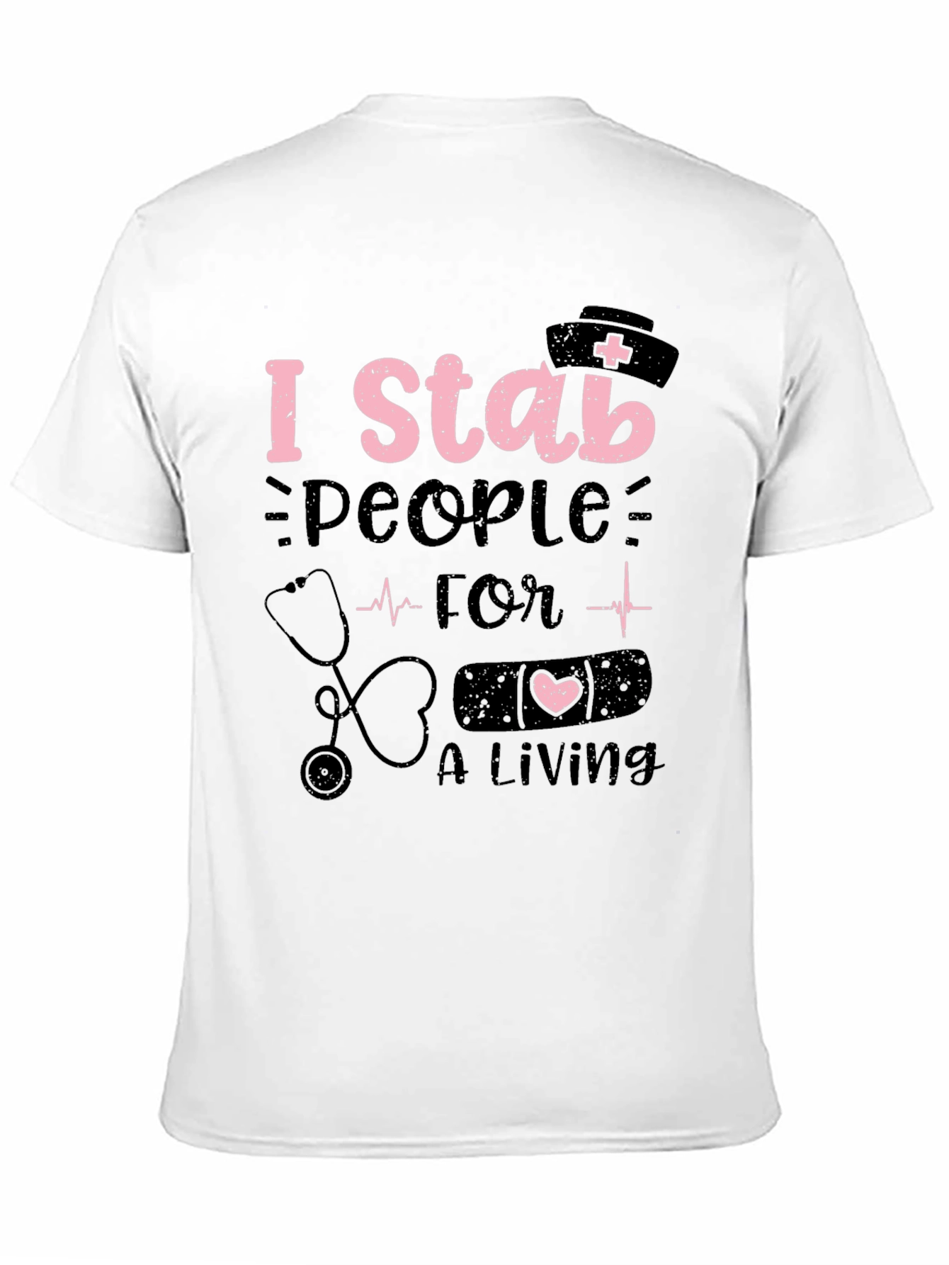 Black Nurse Humor T-Shirt - I Stab People For A Living view 11