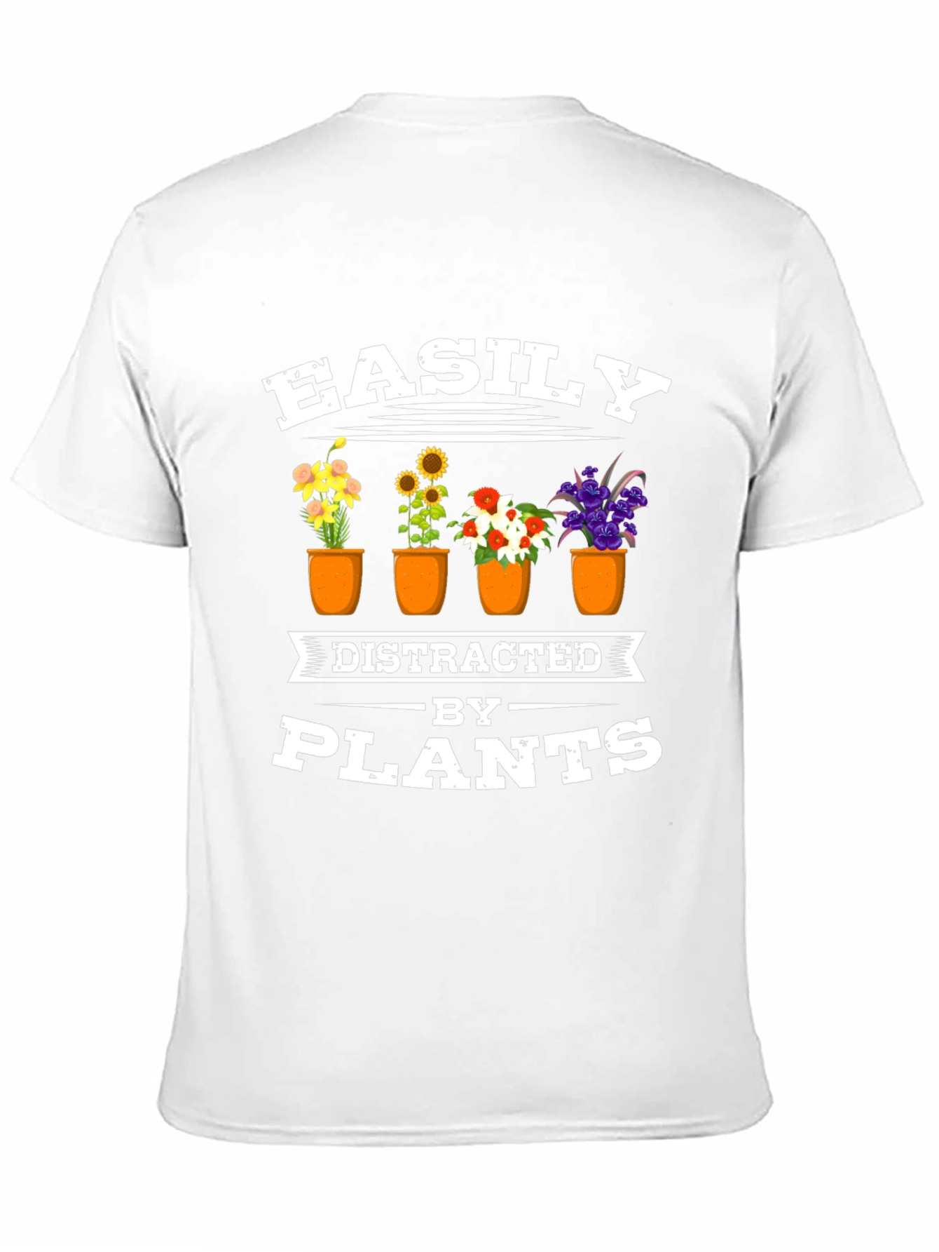 Black Easily Distracted by Plants Black T-Shirt view 11