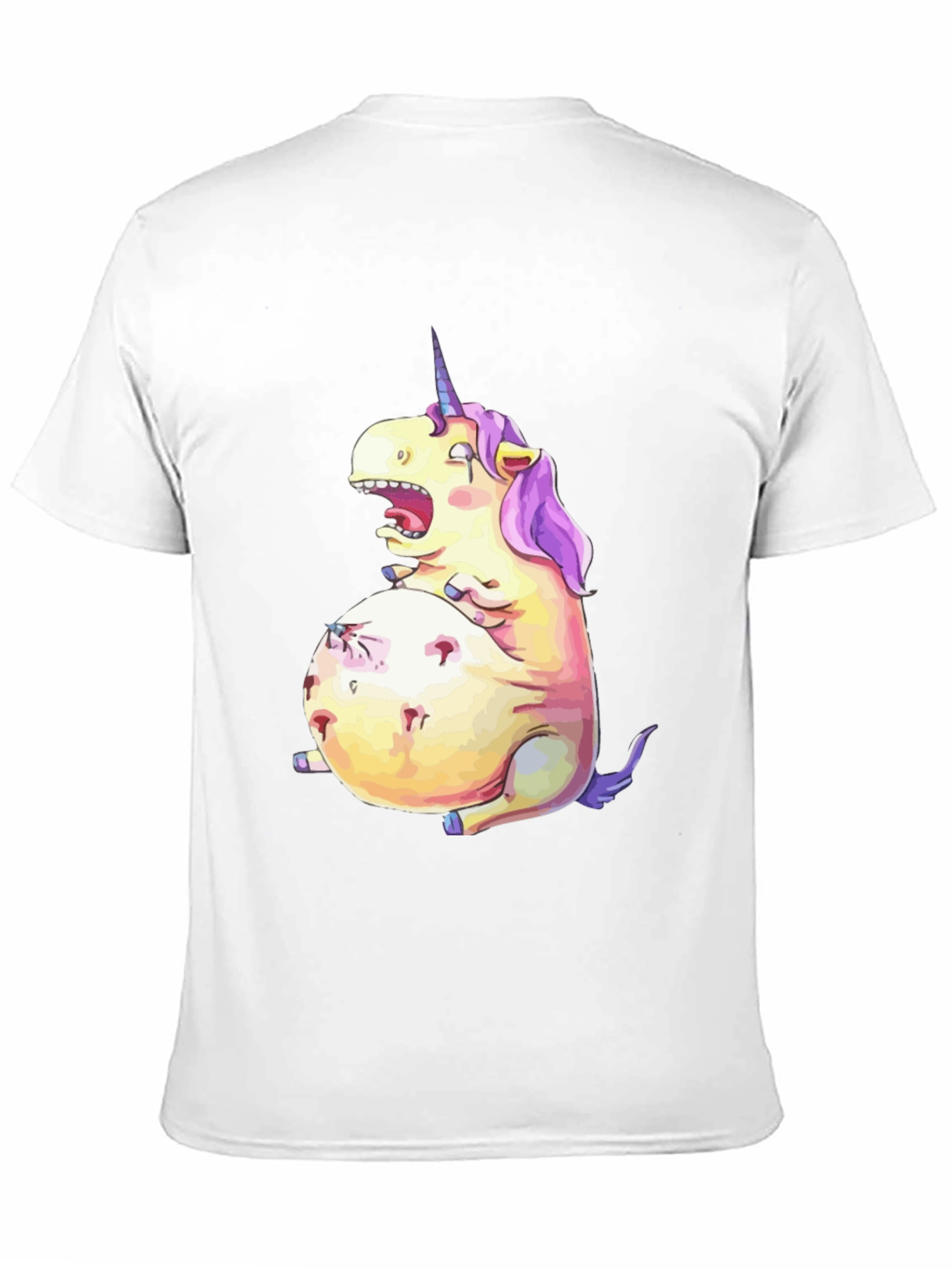 Black Funny Unicorn Graphic Tee - Black Cotton T-Shirt view 11