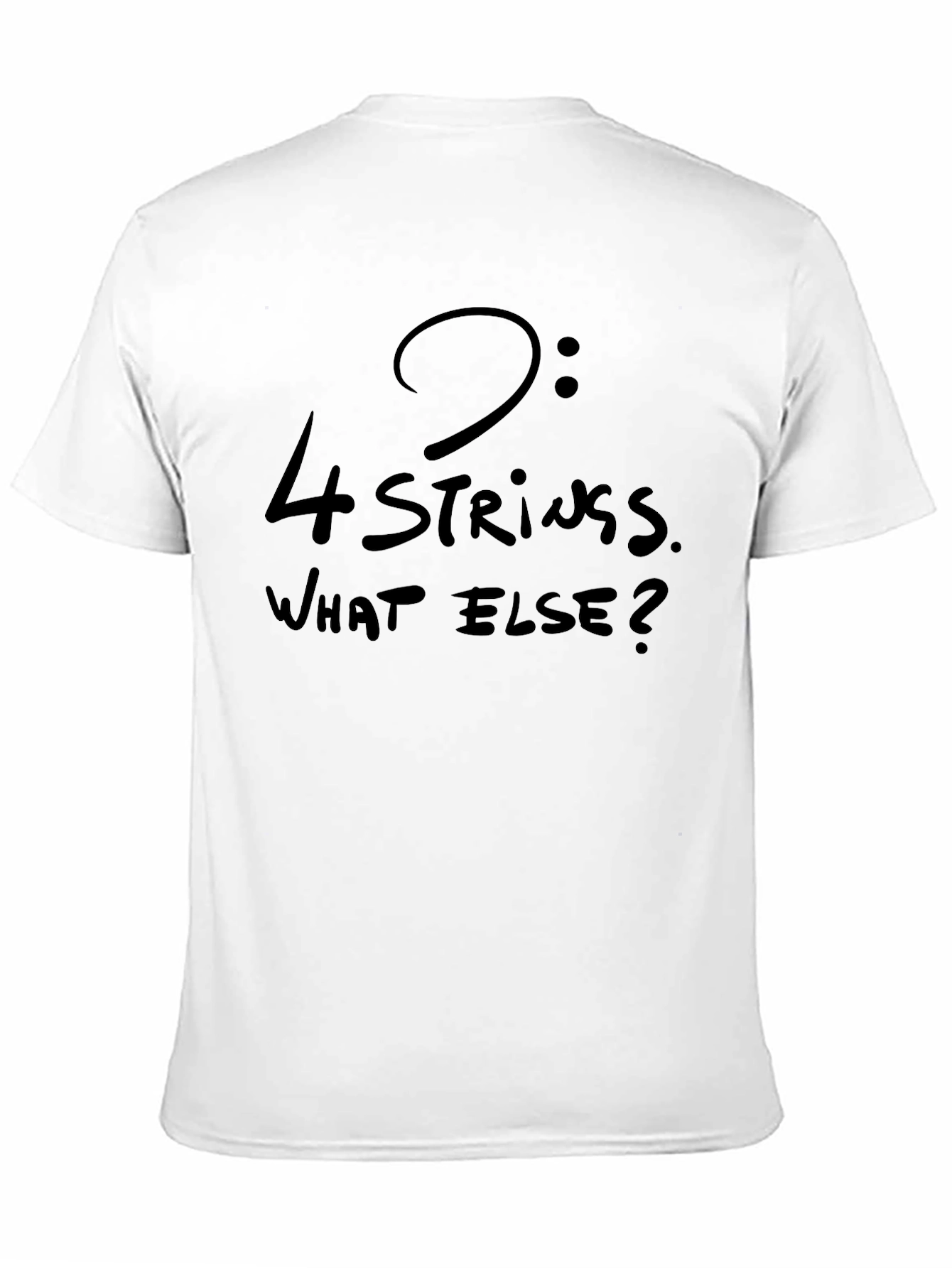 Black 4-String Bass Humor T-Shirt view 11