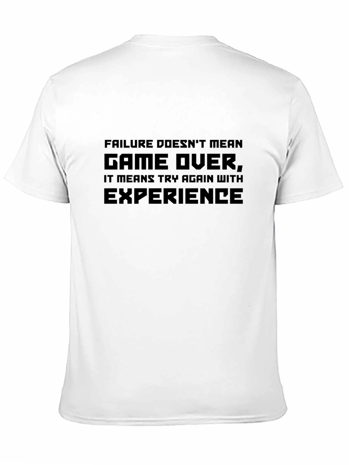 Black Motivational Gamer T-Shirt - Try Again With Experience view 11