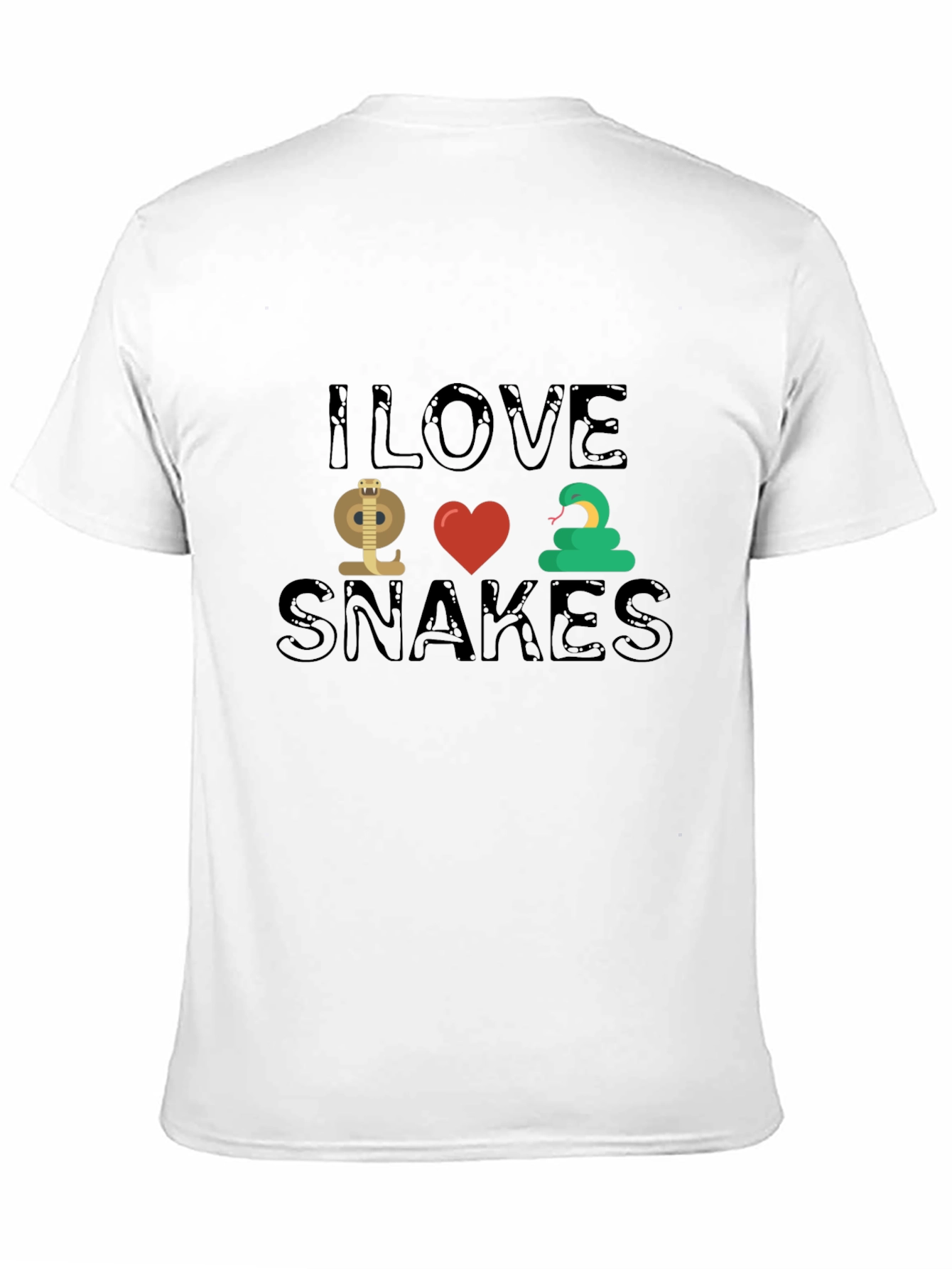 Black I Love Snakes T-Shirt - Novelty Snake Lover Tee view 11