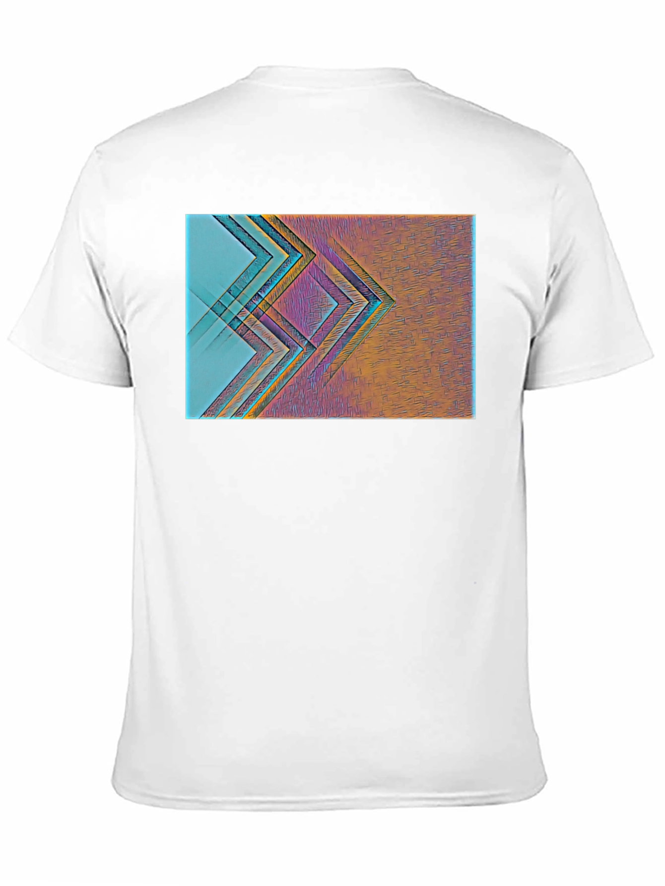Black Abstract Geometric Print Black T-Shirt view 11