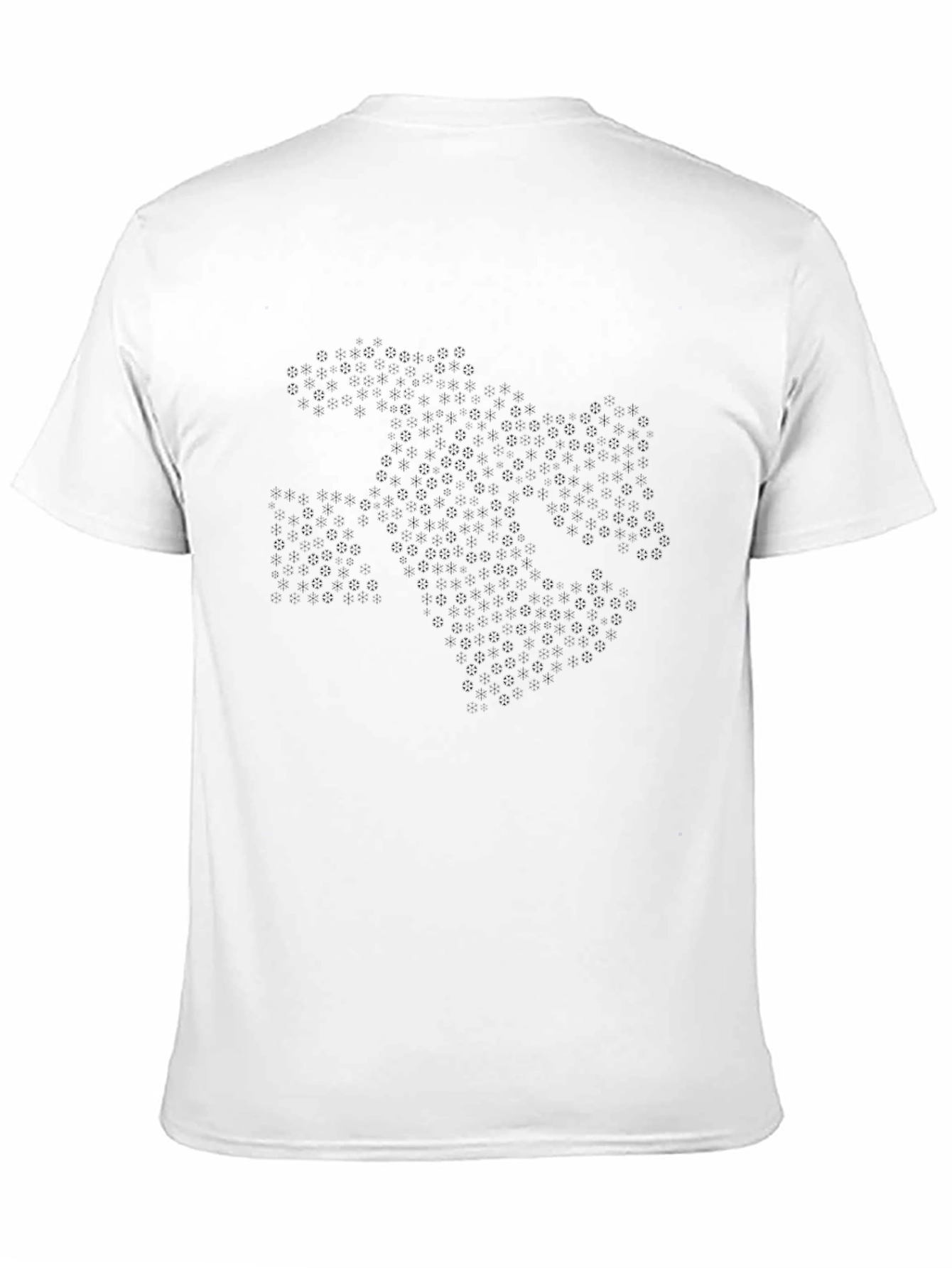 Black Men's Black Fractal Pattern T-Shirt view 11