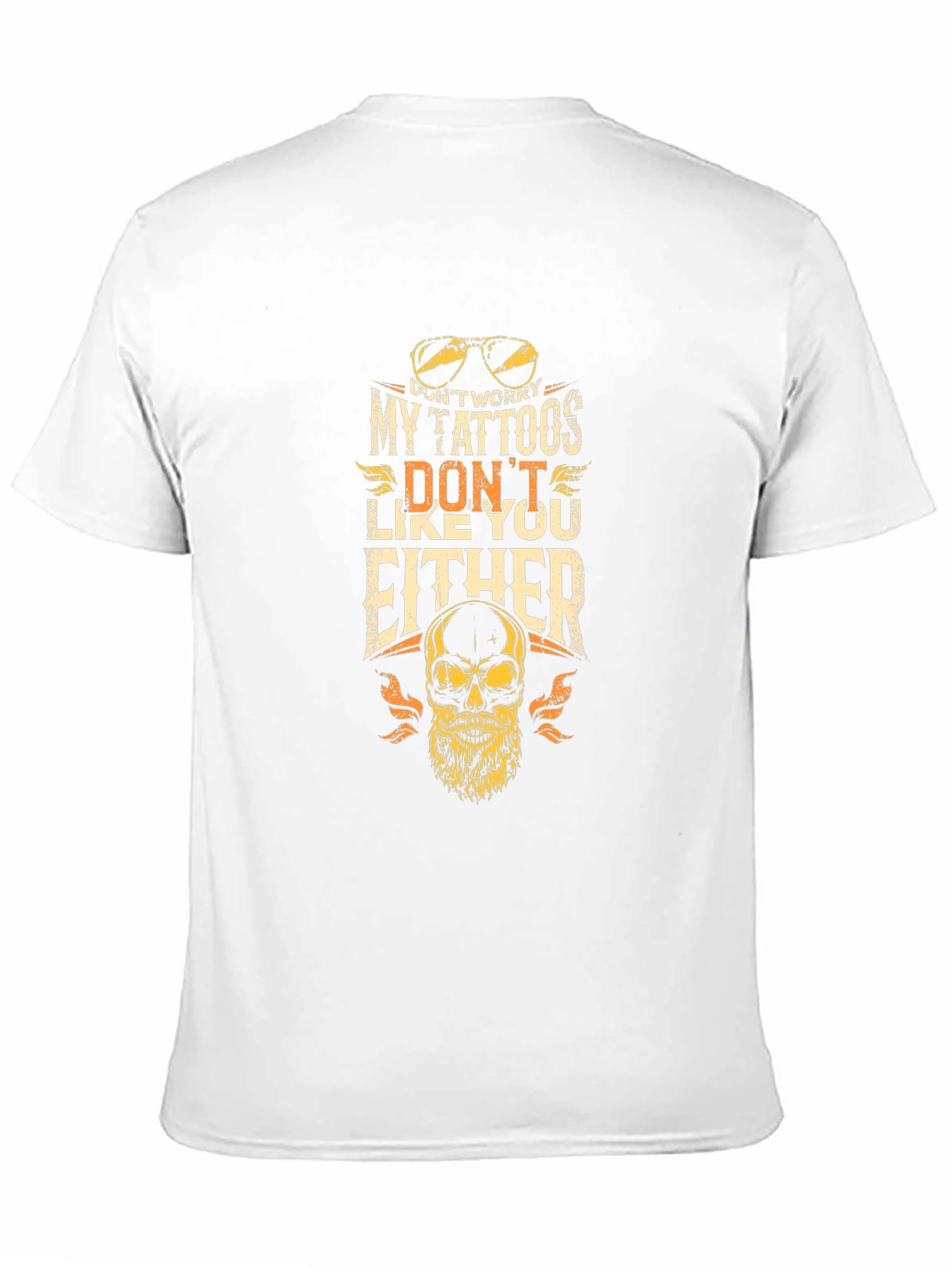 Funny Tattoo Skull Graphic T-Shirt - Don't Worry! - 11
