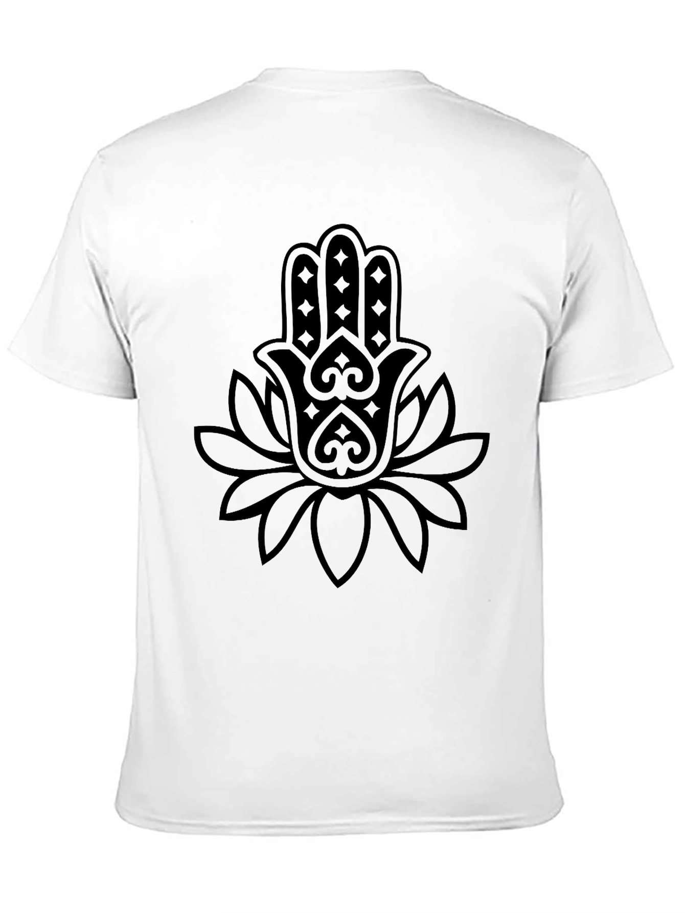 Black Black Hamsa Lotus Graphic Tee view 11