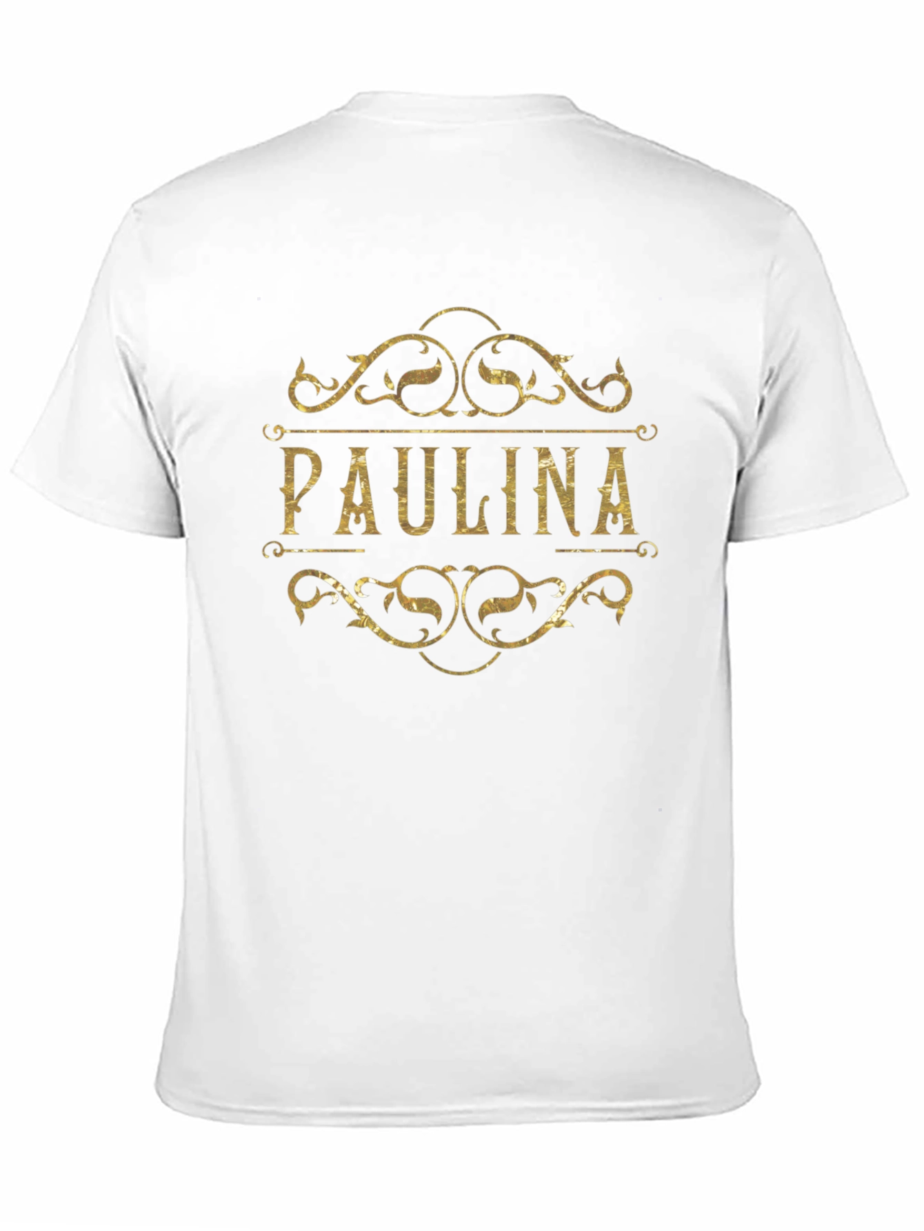 Black Paulina Personalized Gold Print Black T-Shirt view 11