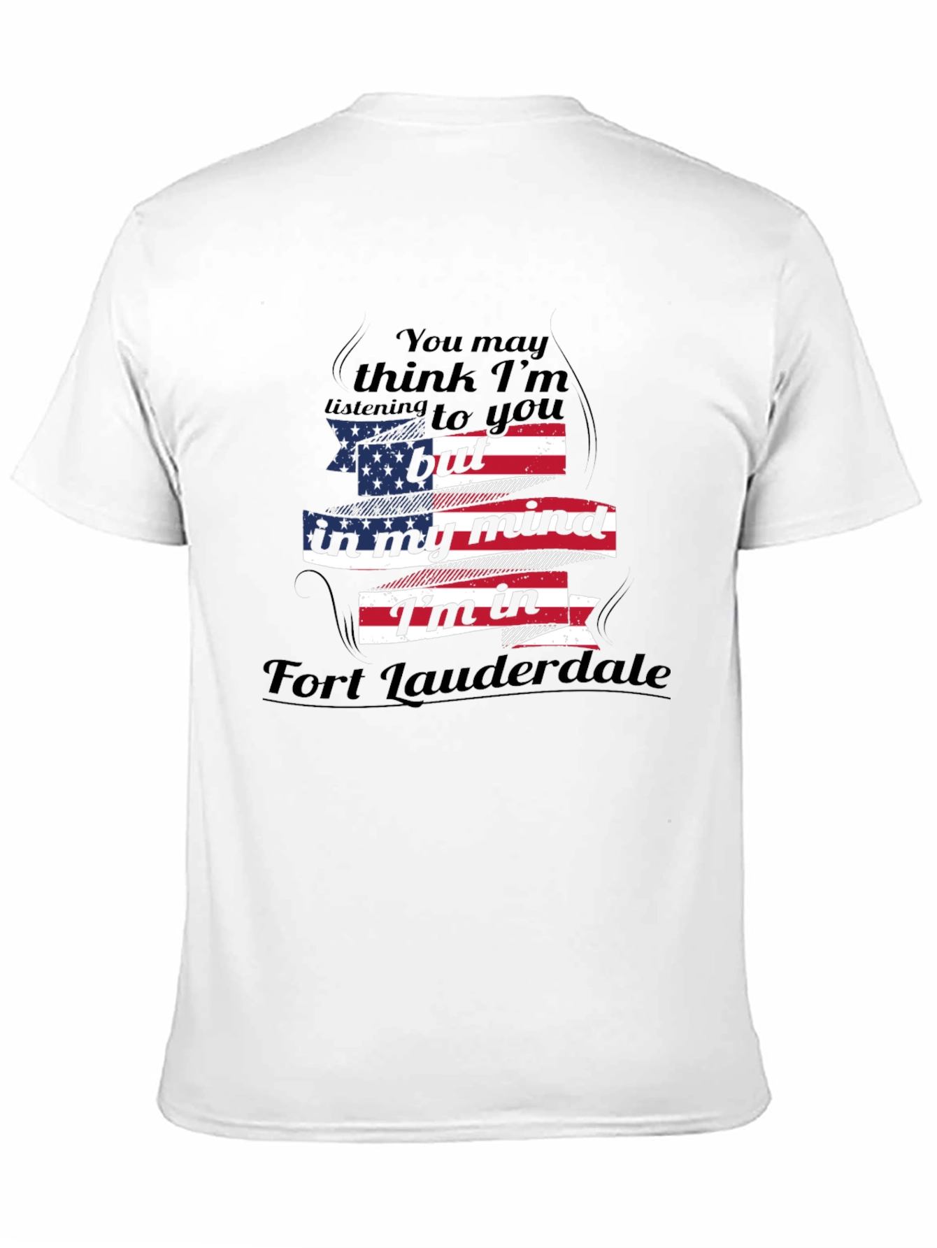 Black Fort Lauderdale Mind T-Shirt - American Flag view 11