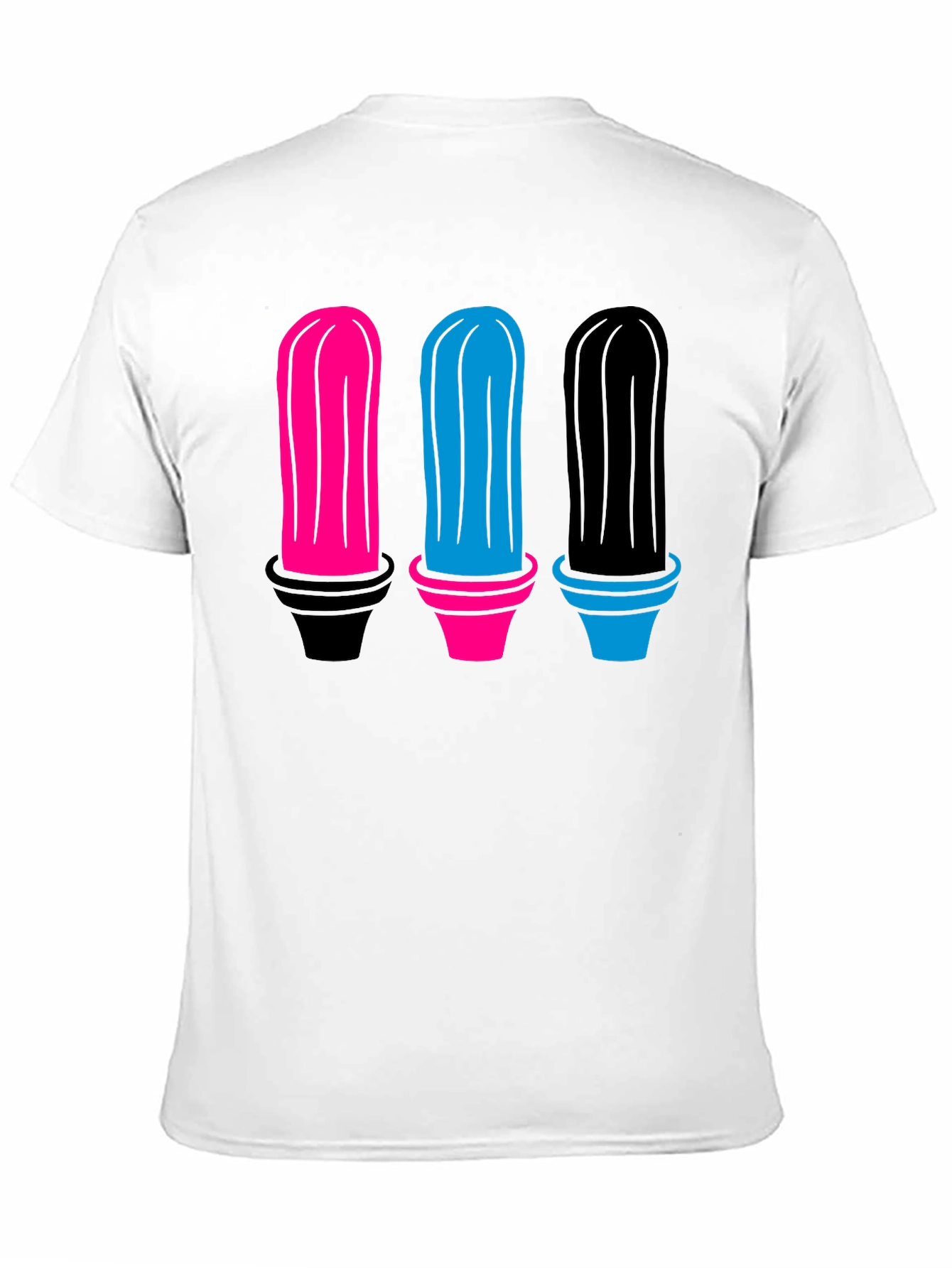 Colorful Cactus Graphic Tee - Black Cotton Shirt - 11