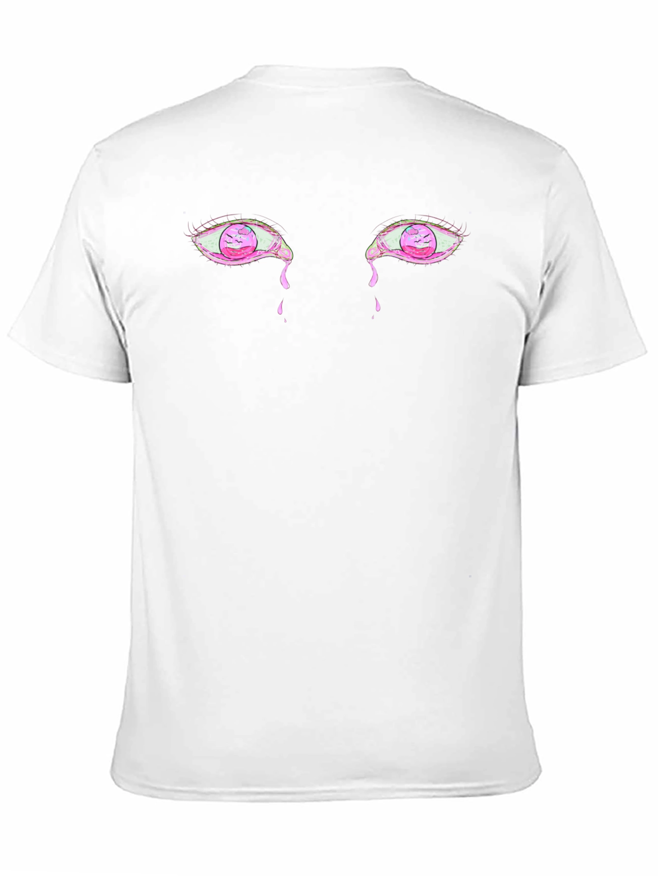 Black Men's Black Graphic Tee - Crying Eyes Design view 11