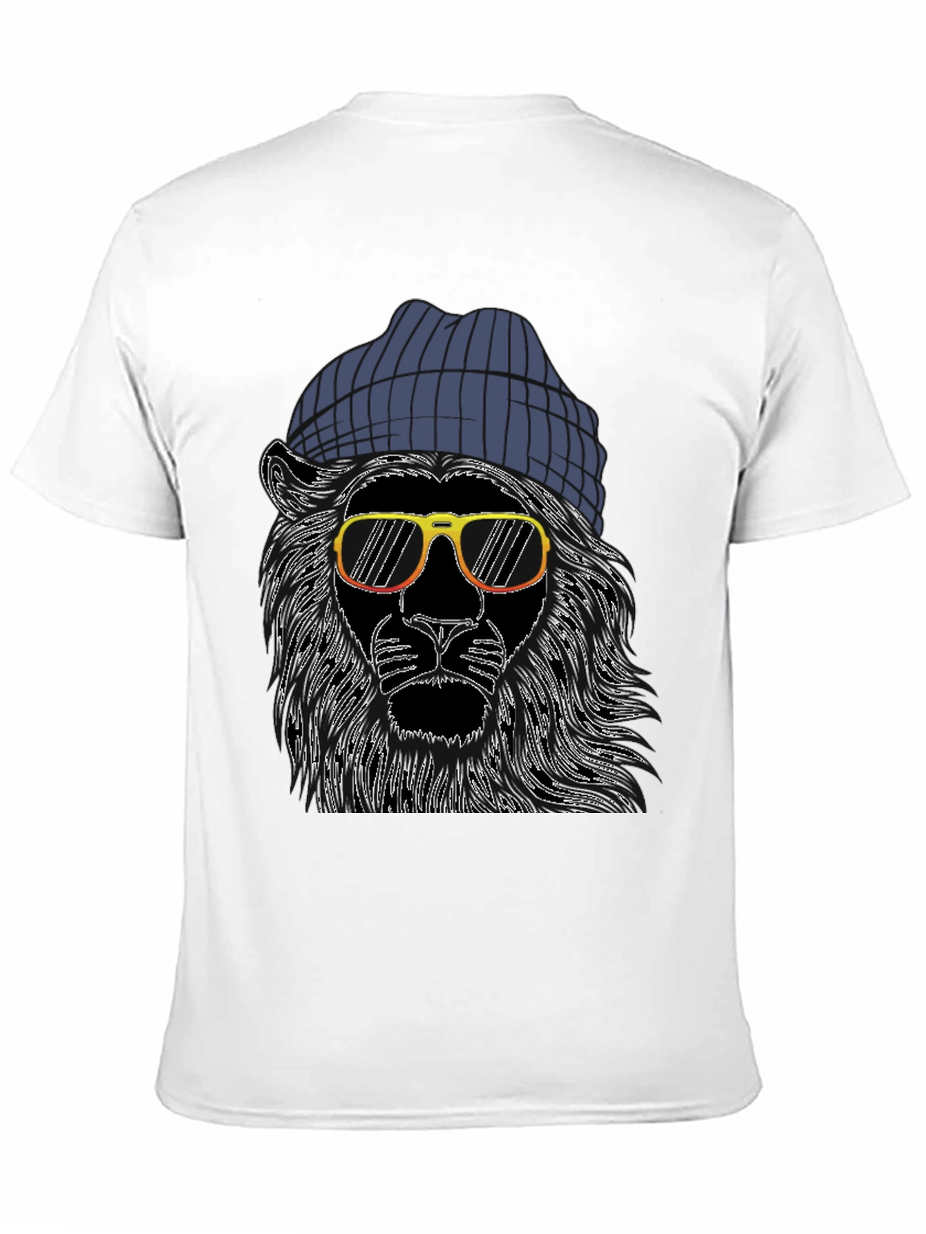 Black Cool Lion Graphic Tee - Men's Black T-Shirt view 11