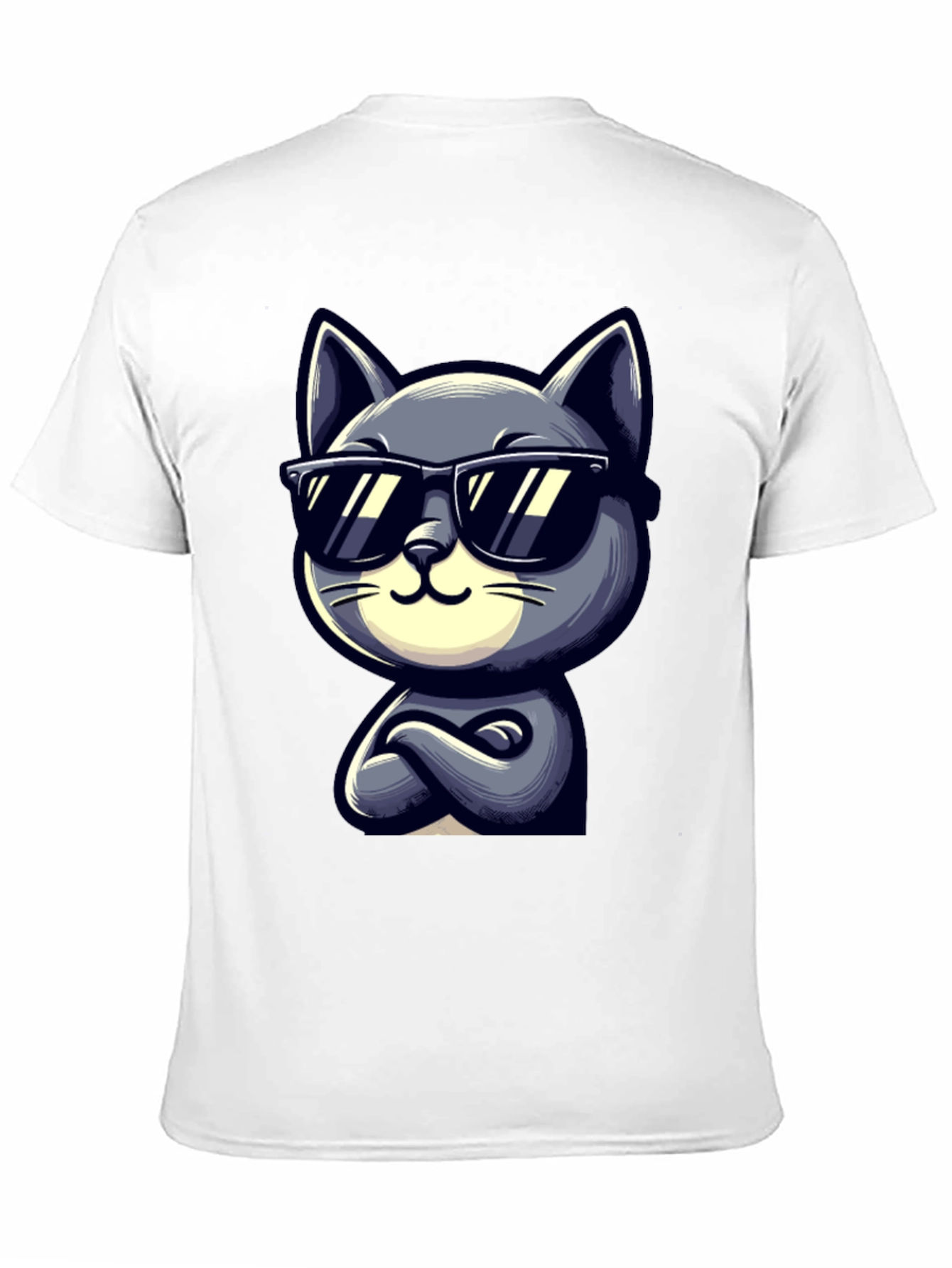 Black Cool Cat Cartoon Graphic T-Shirt view 11
