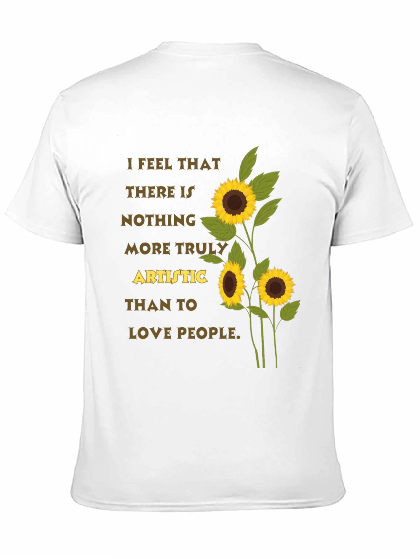 Black Artistic Sunflower T-Shirt - Love People Tee view 11