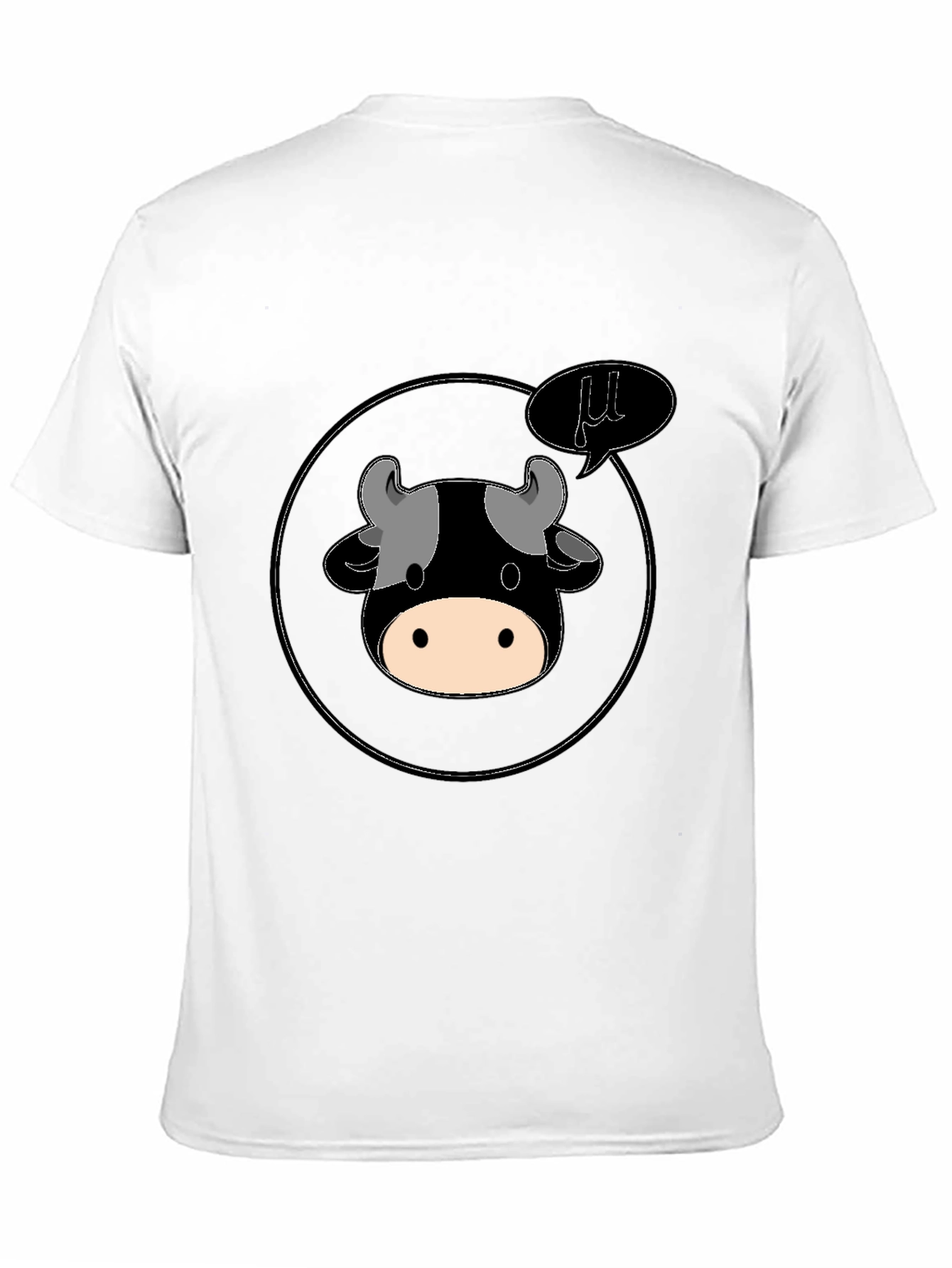 Black Funny "Moo" Cow Cartoon Black T-Shirt view 11