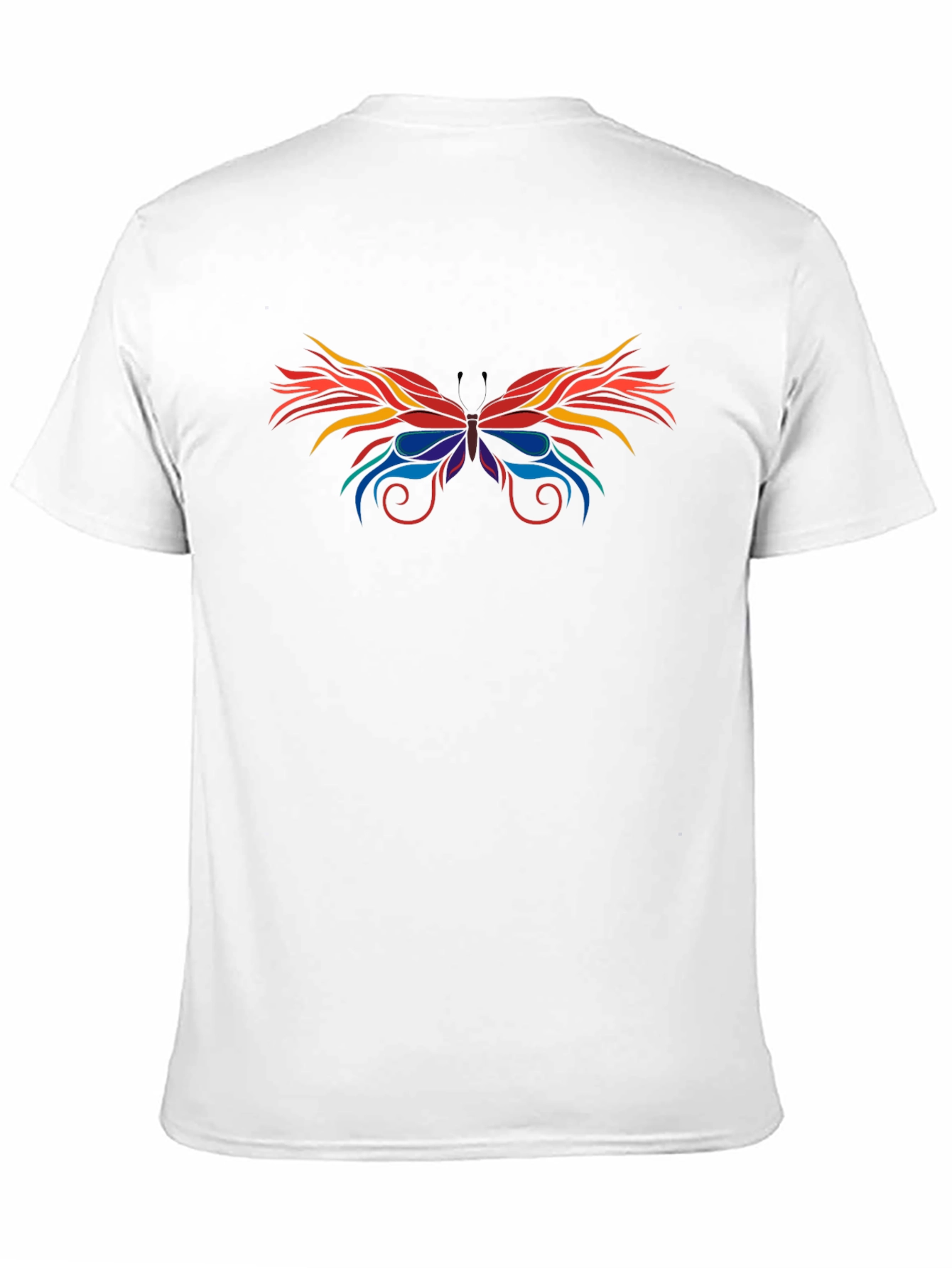 Black Abstract Butterfly Graphic Black T-Shirt view 11