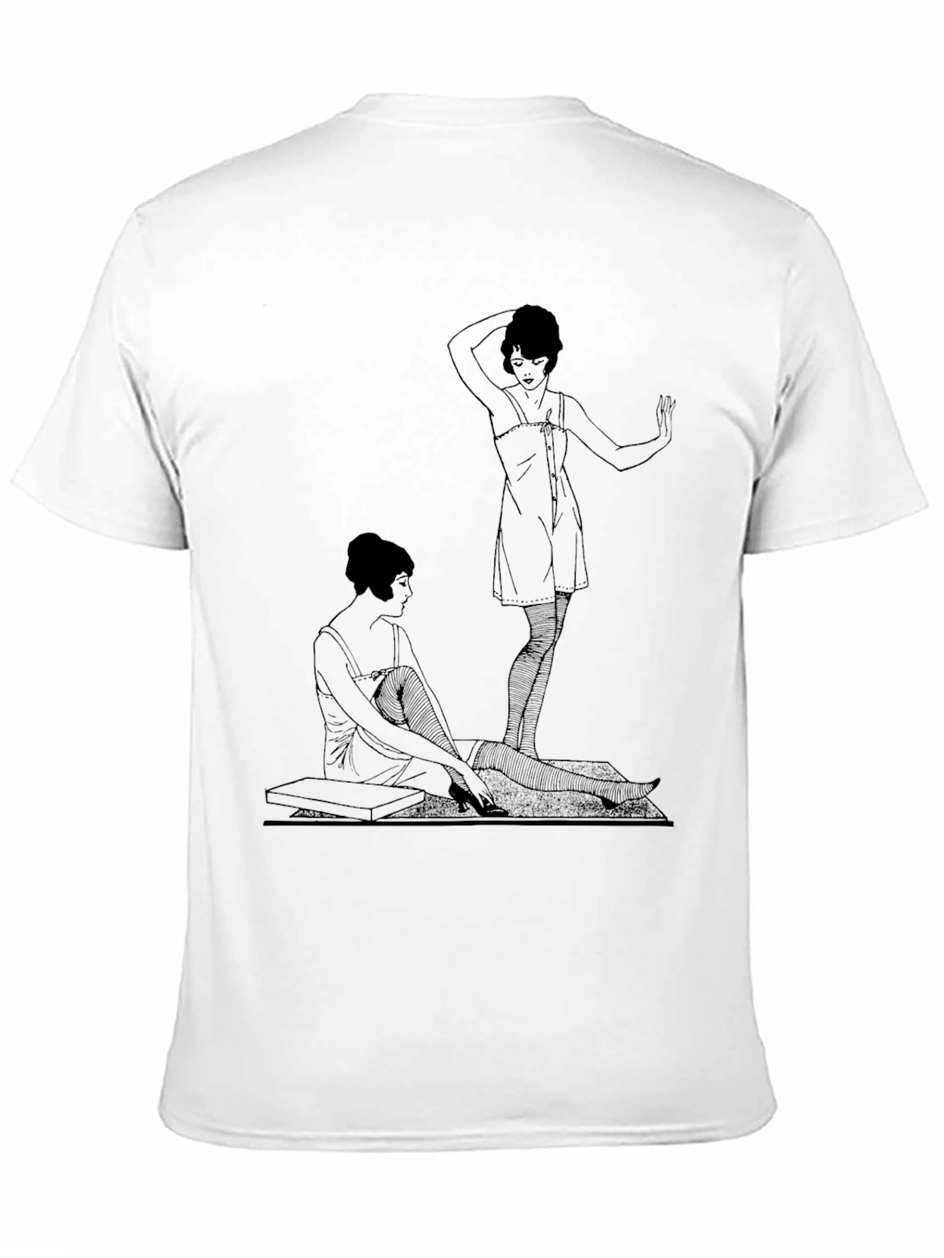 Black Vintage Art Deco Women Graphic Black T-Shirt view 11