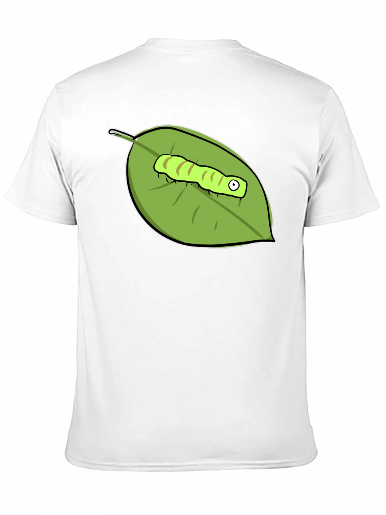 Black Caterpillar on Leaf Graphic Tee - Black view 11