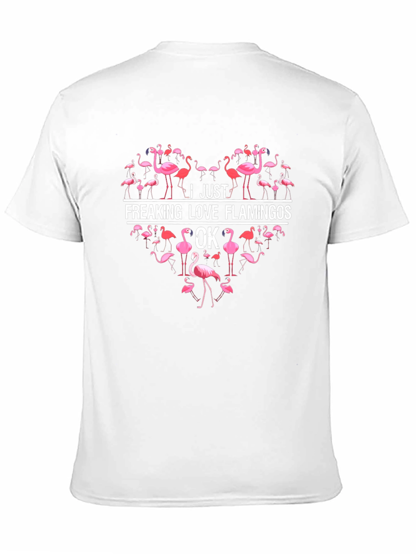 Black Flamingo Heart T-Shirt - I Just Freaking Love Flamingos OK view 11